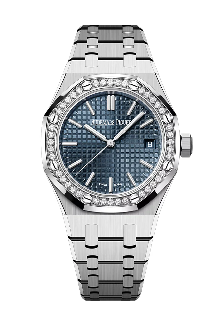 Audemars Piguet Royal Oak 37mm Blue - Diamond Bezel 15551ST