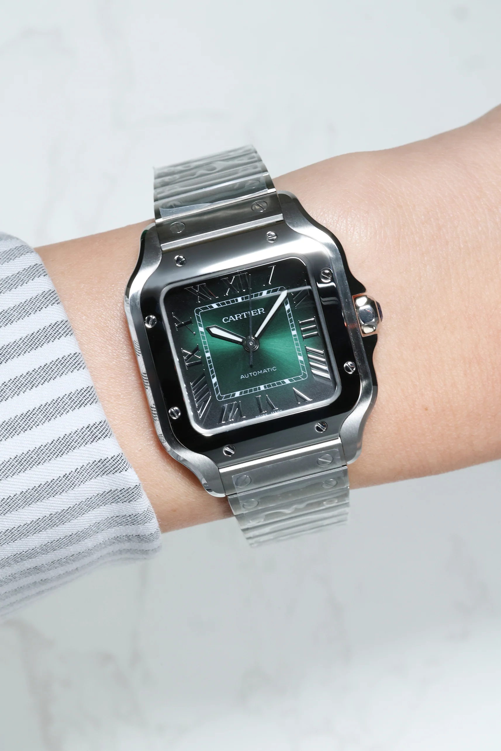 Cartier Santos de Cartier Smoky Green Medium WSSA0061 - Image 6