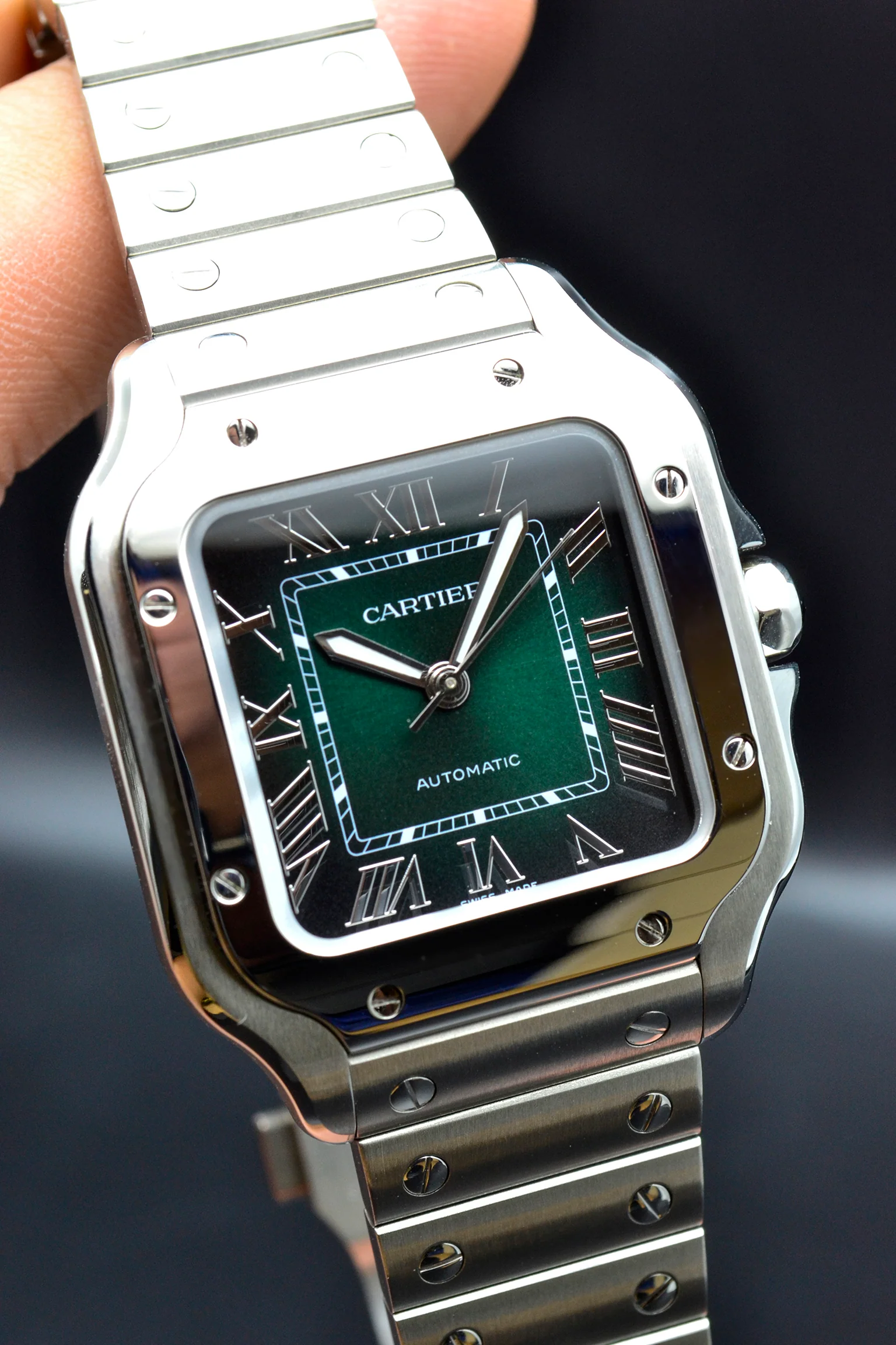 Cartier Santos de Cartier Smoky Green Medium WSSA0061 - Image 7