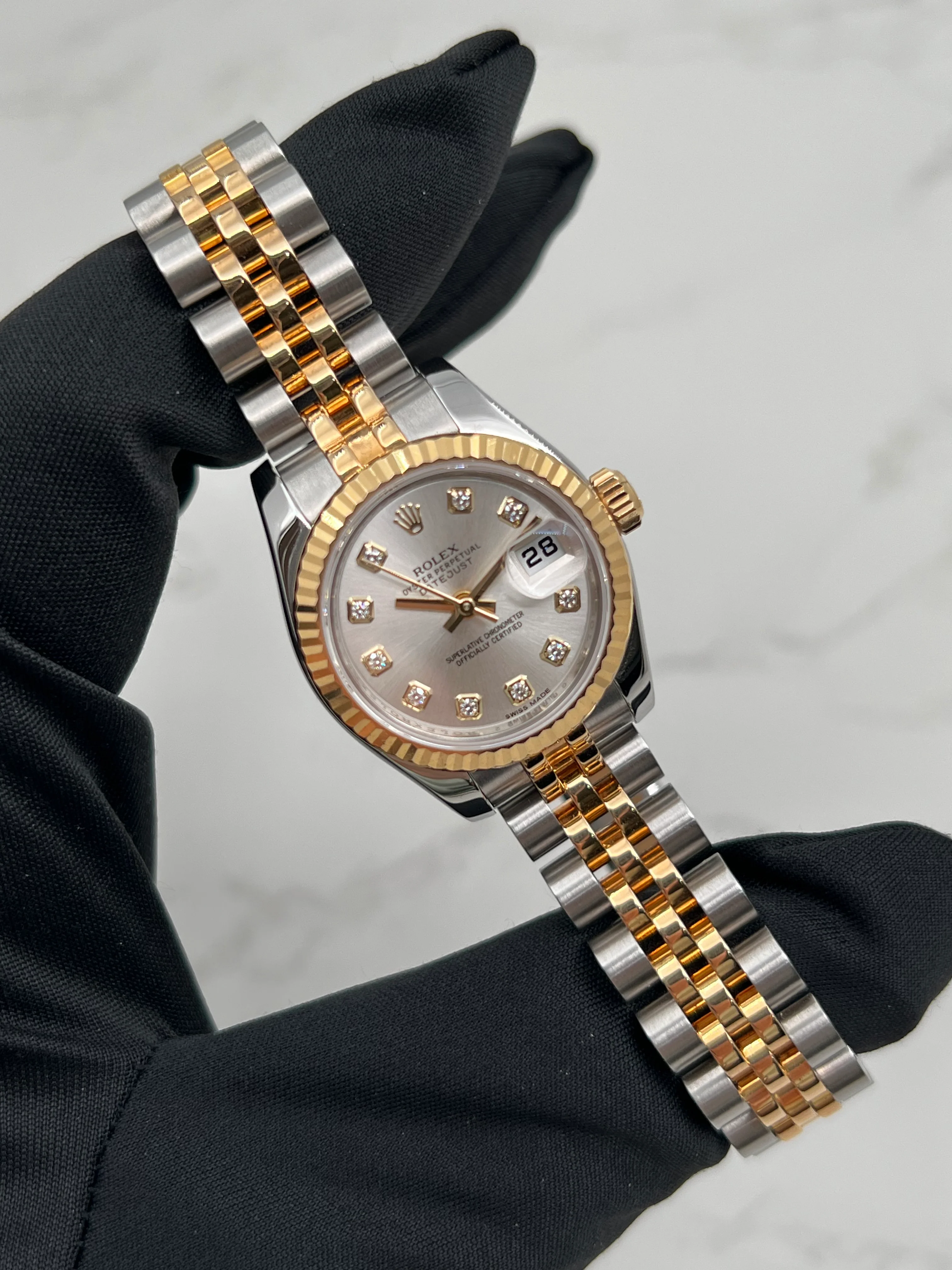 Rolex Datejust 26mm Silver 10 Diamonds Jubilee 179173 2013 [Preowned] - Image 3