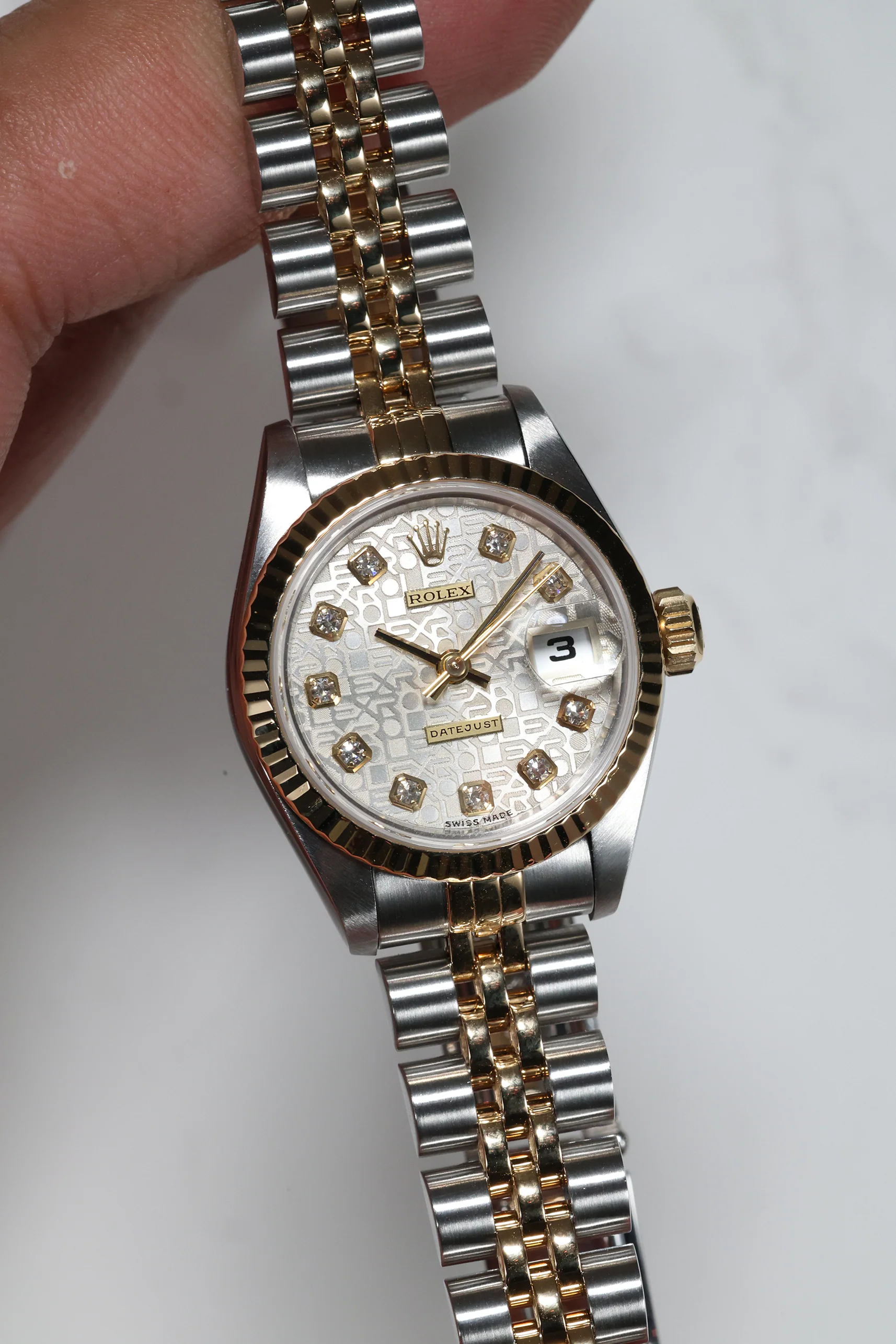 Rolex Datejust 26mm Computer Motif 10 Diamonds Jubilee 69173 1999 [Preowned] - Image 3