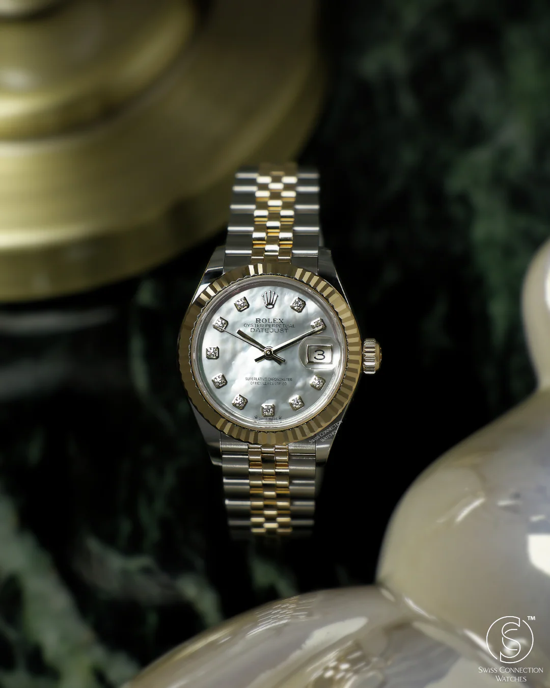 Rolex Datejust 28mm Mother of Pearl 10 Diamonds Steel Rolesor Jubilee 279173 - Image 4