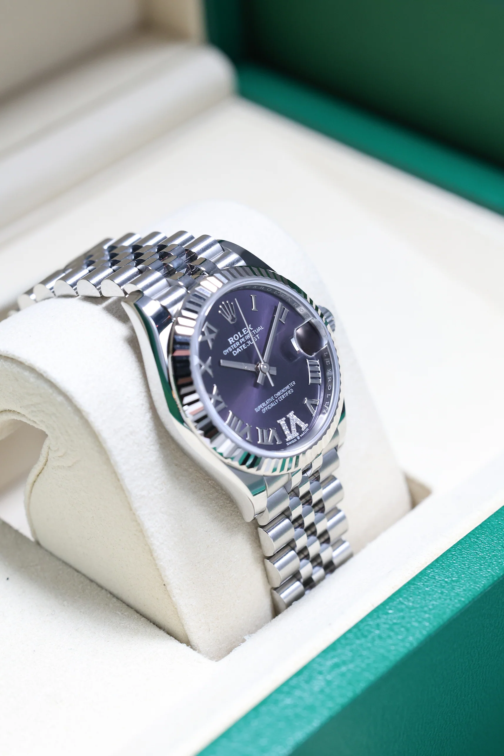 Rolex Datejust 31mm Aubergine Roman Diamond VI Jubilee 278274 - Image 10