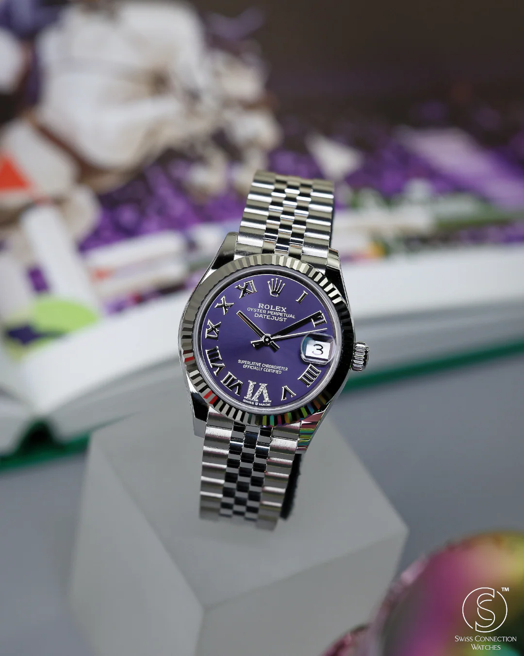 Rolex Datejust 31mm Aubergine Roman Diamond VI Jubilee 278274 - Image 4