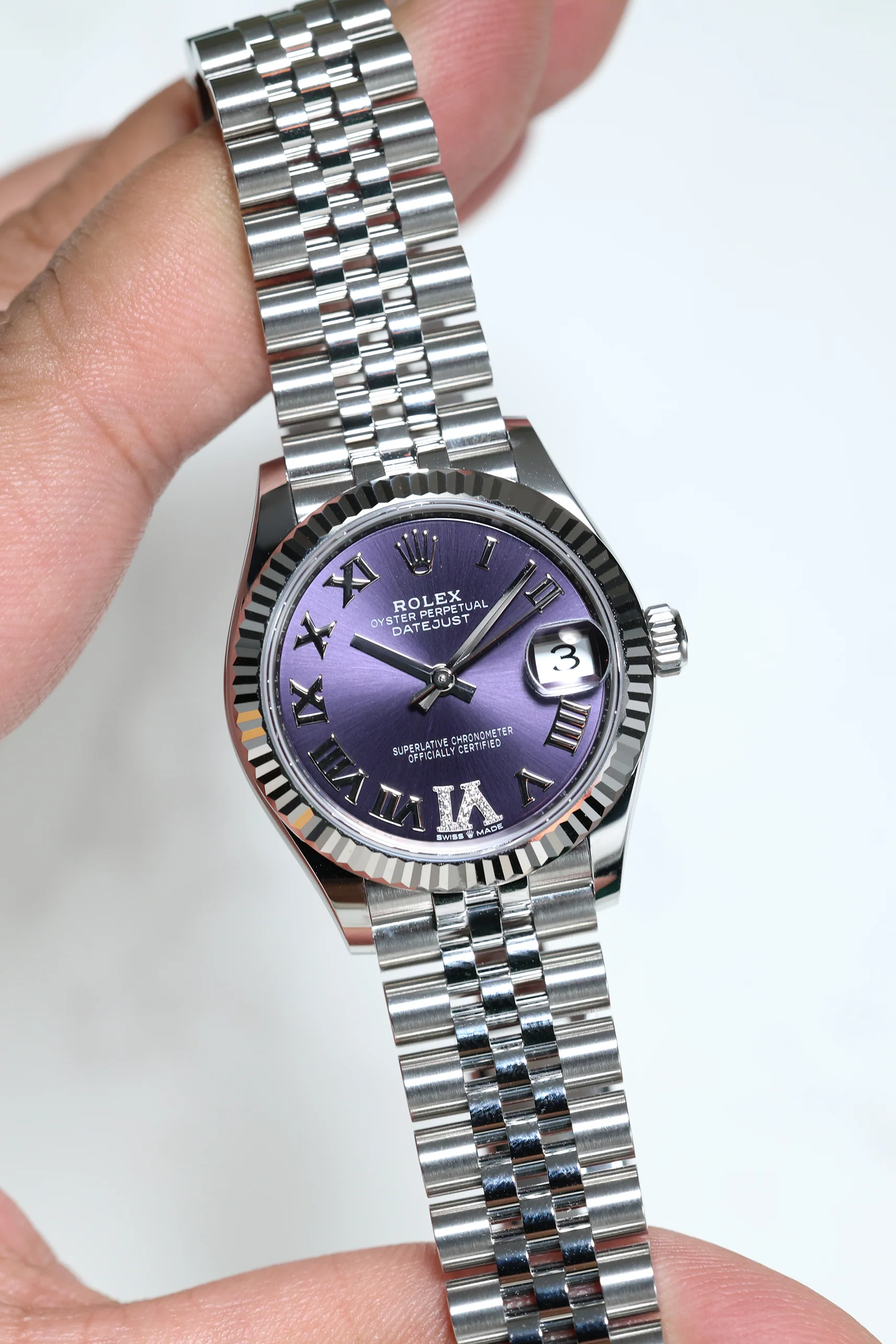 Rolex Datejust 31mm Aubergine Roman Diamond VI Jubilee 278274 - Image 7