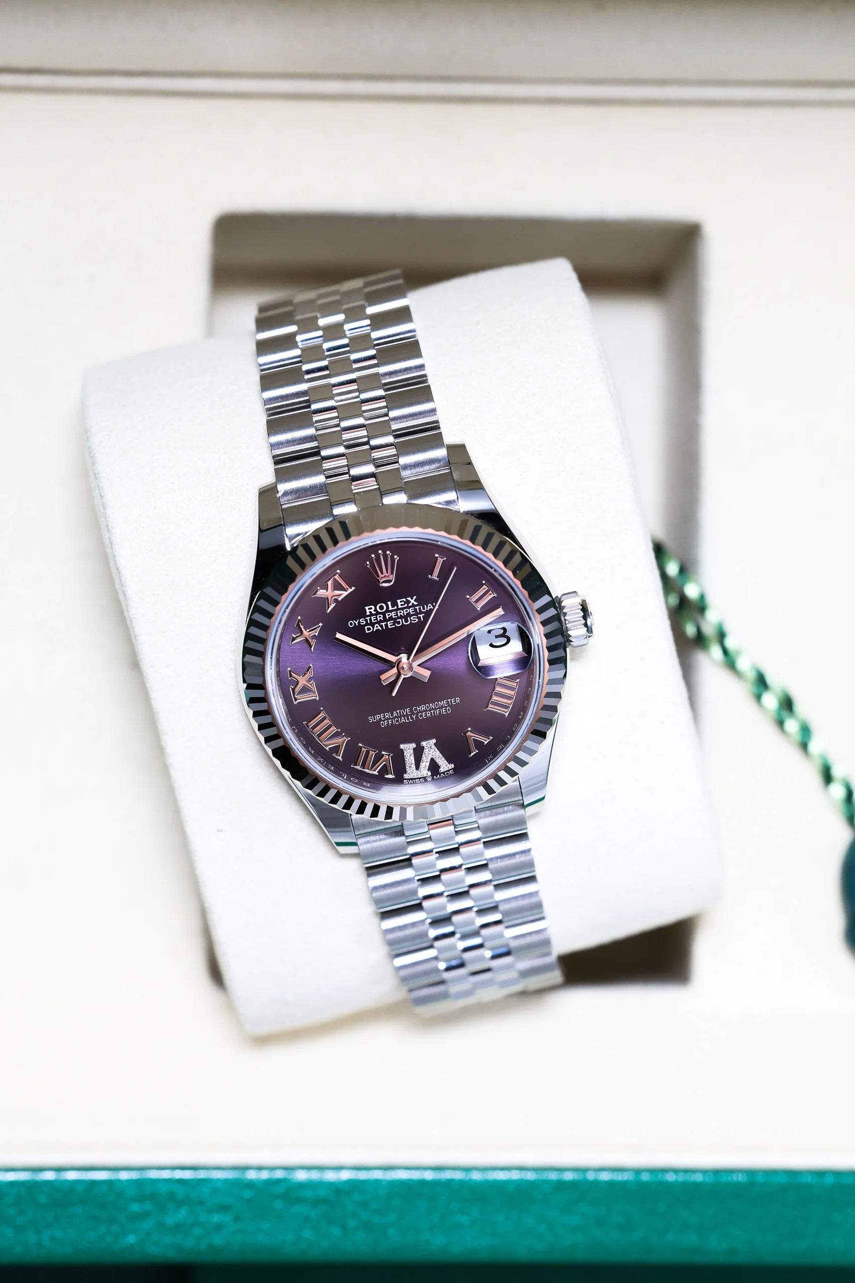 Rolex Datejust 31mm Aubergine Roman Diamond VI Jubilee 278274 - Image 9