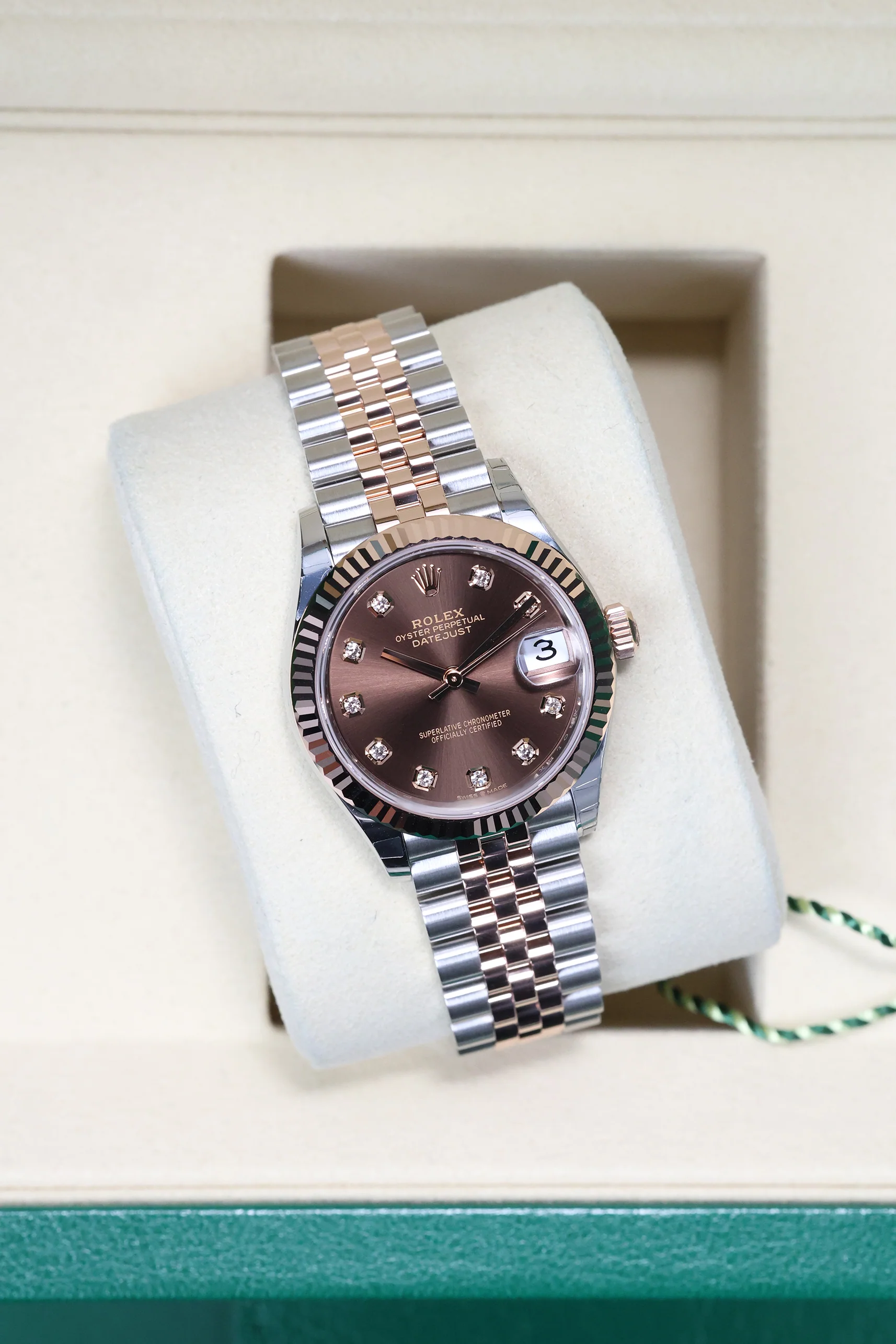 Rolex Datejust 31mm Chocolate 10 Diamonds Steel Everose Jubilee 278271 - Image 8