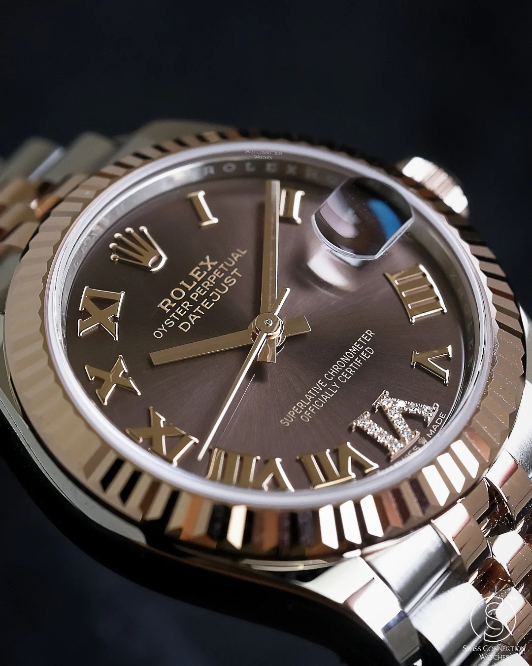 Rolex Datejust 31mm Chocolate 11 Diamonds VI Everose Jubilee 278271 - Image 3