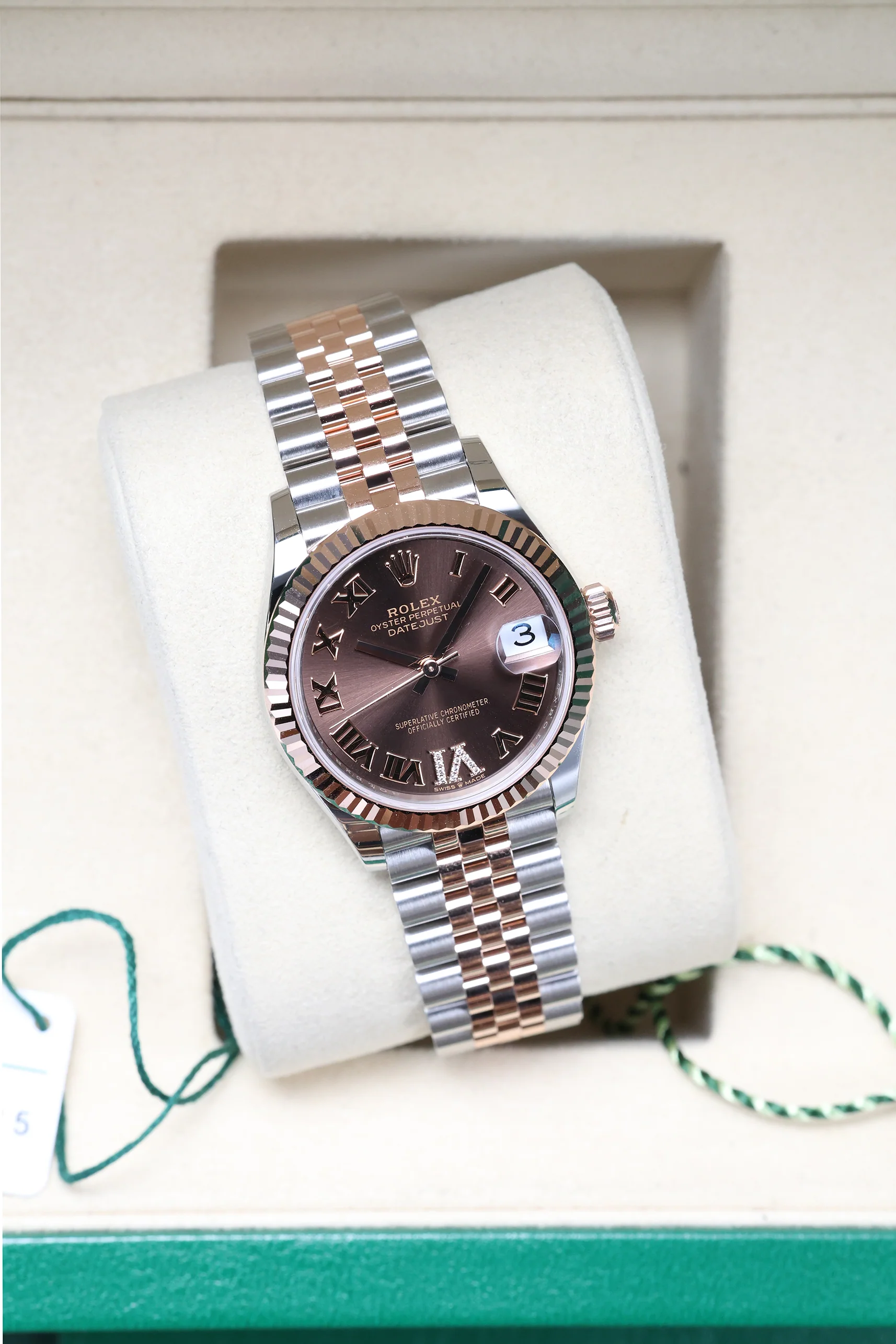 Rolex Datejust 31mm Chocolate 11 Diamonds VI Everose Jubilee 278271 - Image 8