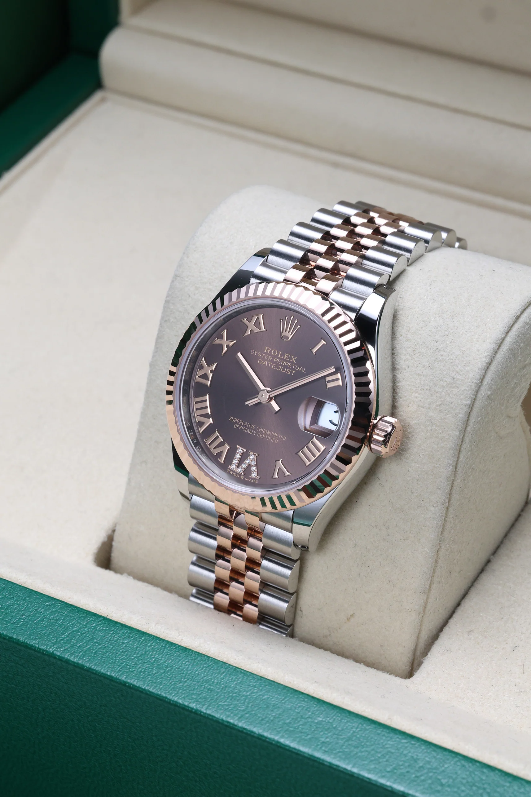 Rolex Datejust 31mm Chocolate 11 Diamonds VI Everose Jubilee 278271 - Image 9