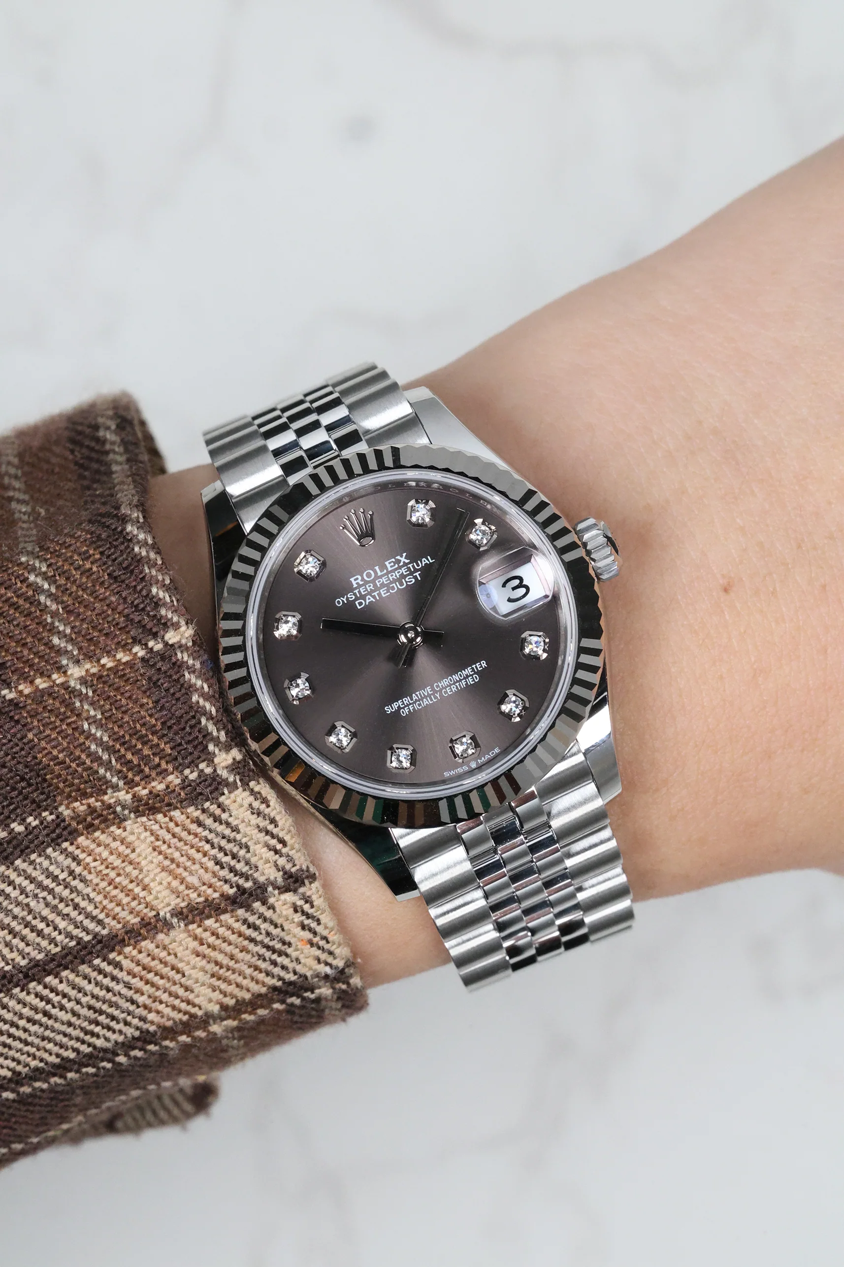 Rolex Datejust 31mm Dark Grey 10 Diamonds Jubilee 278274 - Image 6