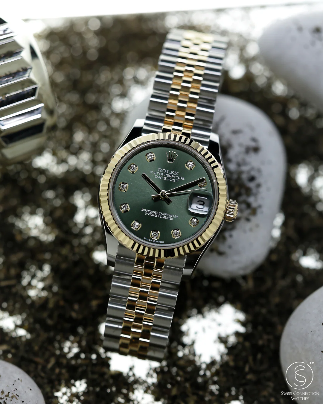 Rolex Datejust 31mm Green 10 Diamond Steel Rolesor Jubilee 278273 - Image 4