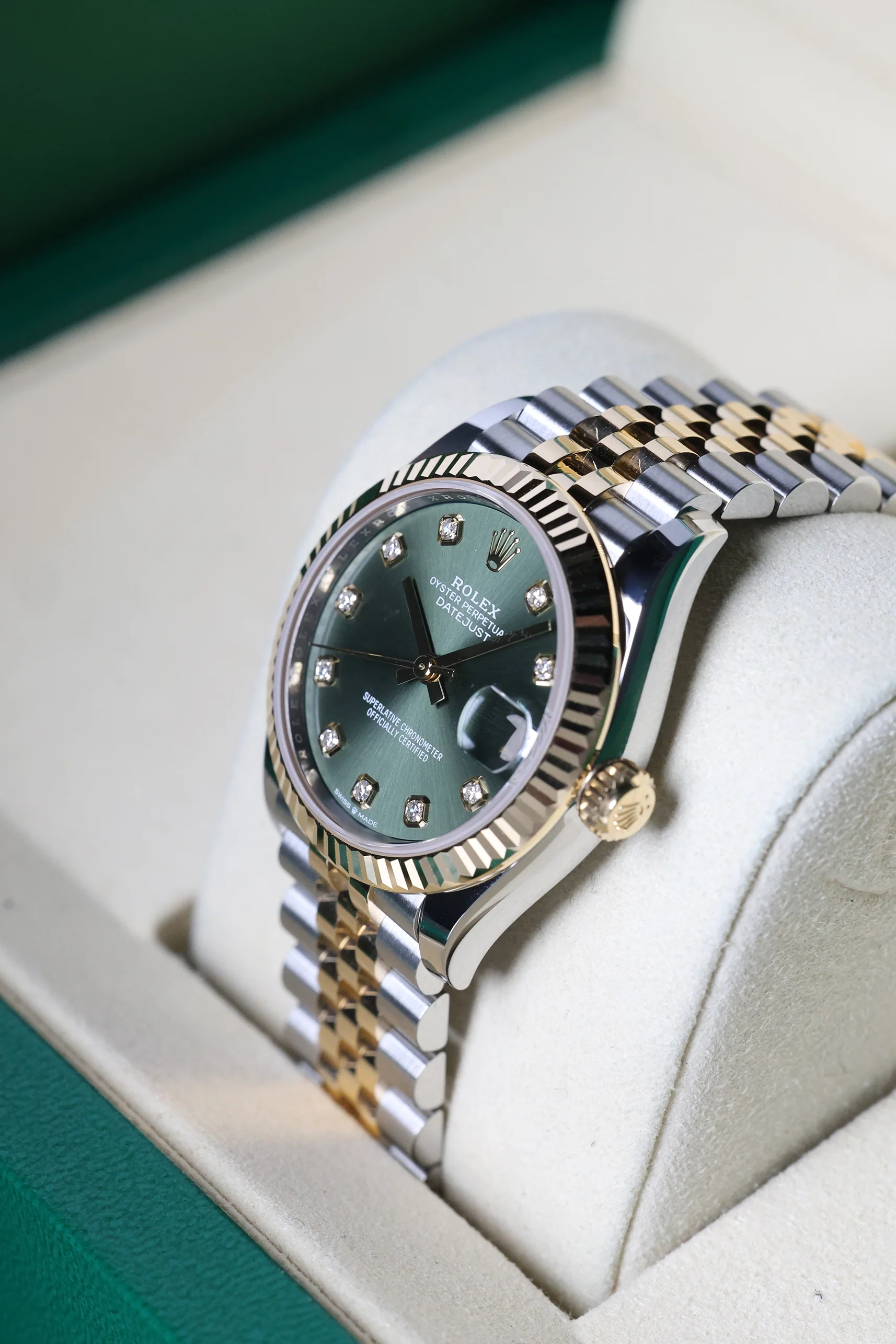 Rolex Datejust 31mm Green 10 Diamond Steel Rolesor Jubilee 278273 - Image 9
