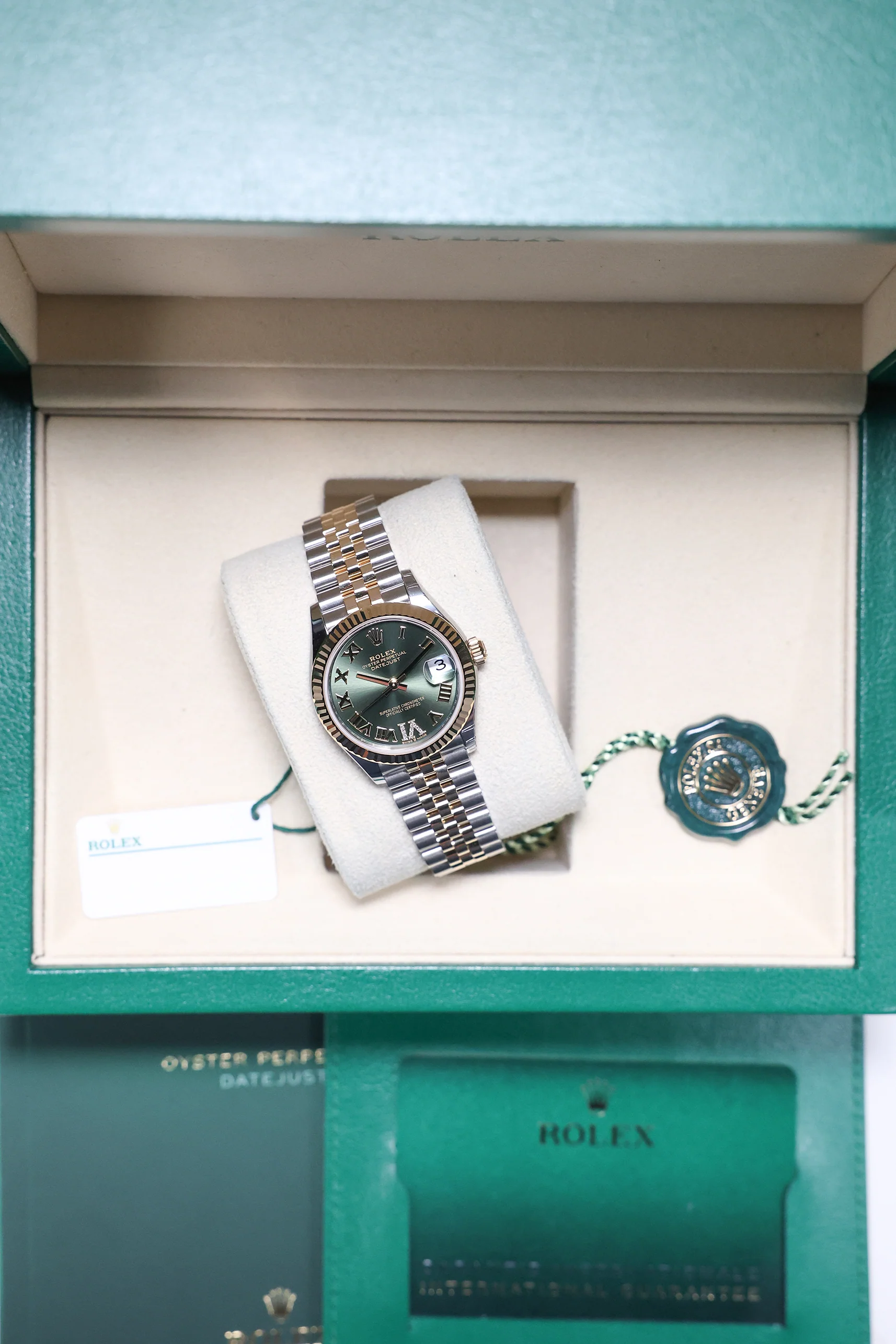 Rolex Datejust 31mm Olive Green 11 Diamonds Steel Rolesor Jubilee 278273 - Image 14
