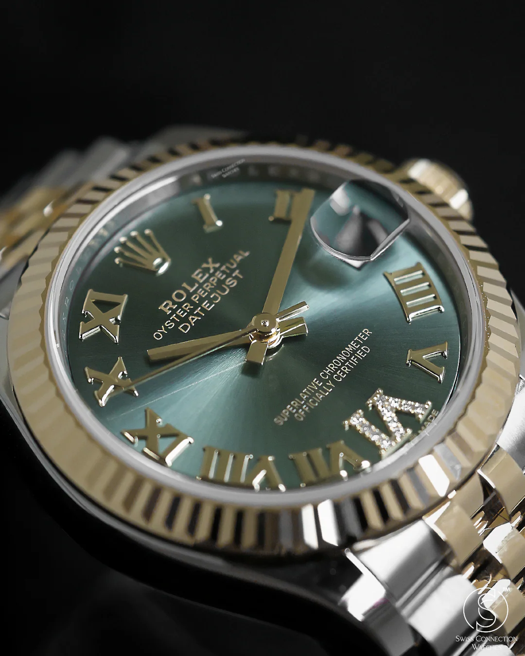 Rolex Datejust 31mm Olive Green 11 Diamonds Steel Rolesor Jubilee 278273 - Image 3