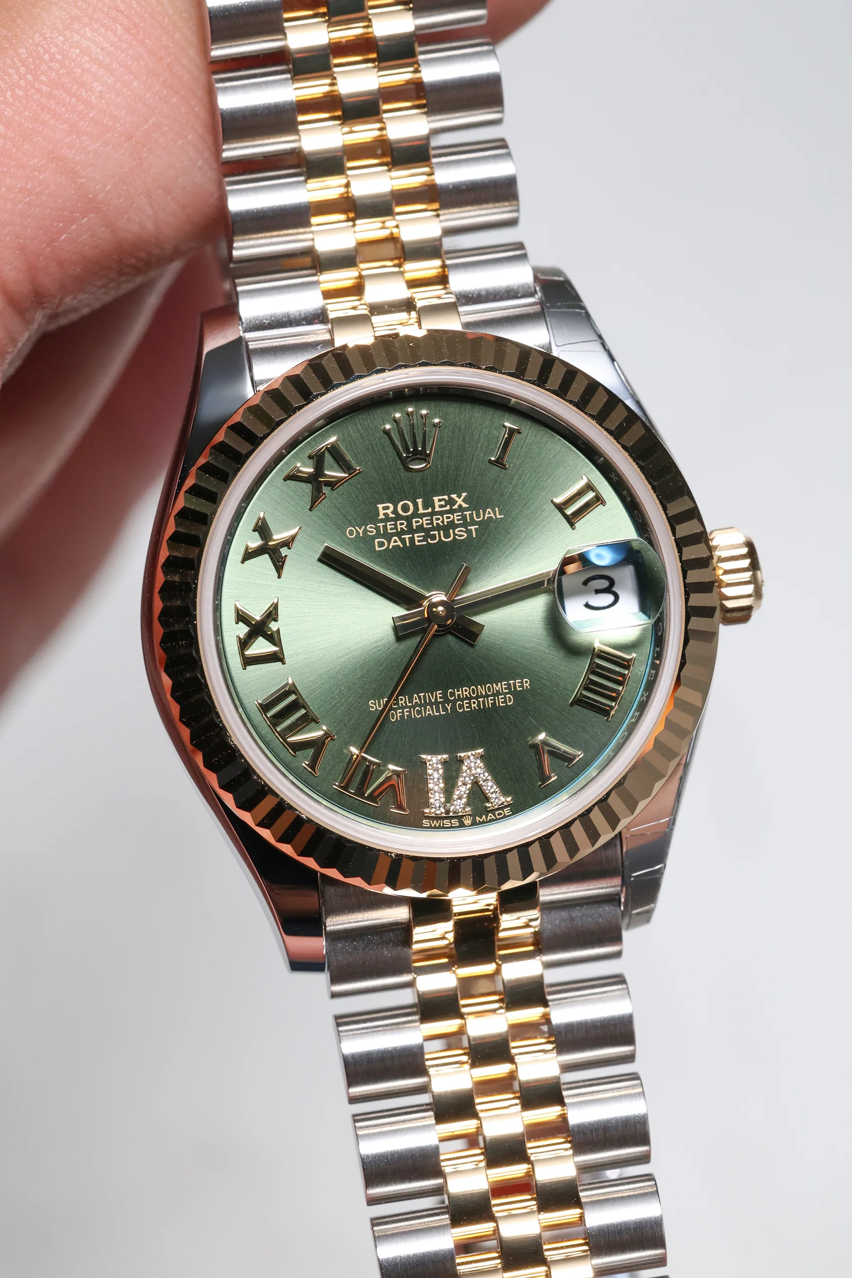 Rolex Datejust 31mm Olive Green 11 Diamonds Steel Rolesor Jubilee 278273 - Image 7