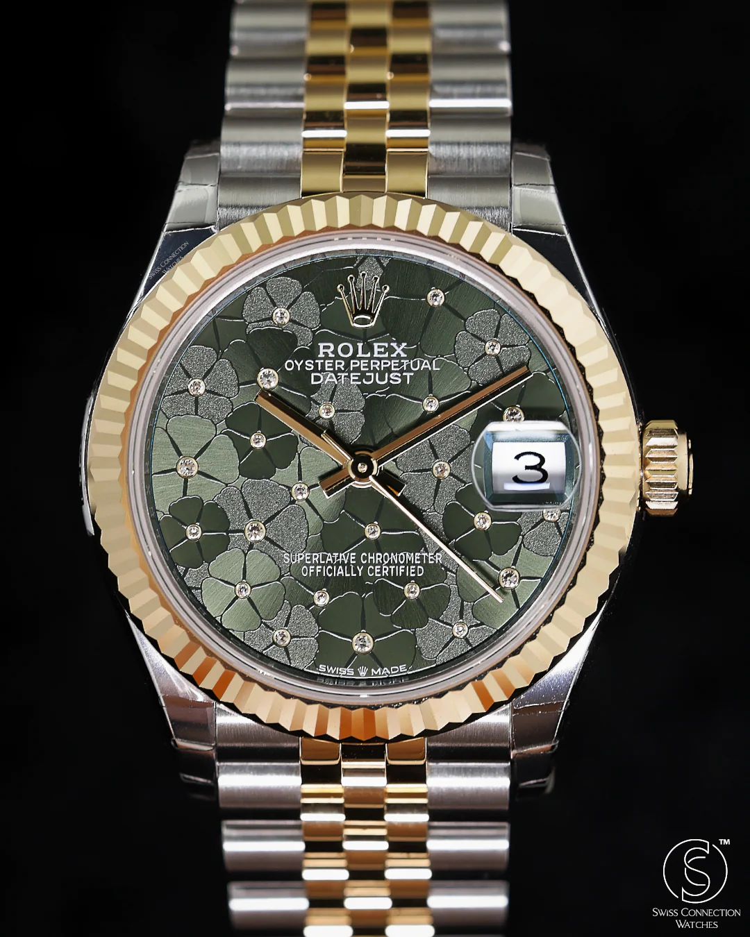 Rolex Datejust 31mm Olive Green Floral Motif Rolesor Jubilee 278273 - Image 2