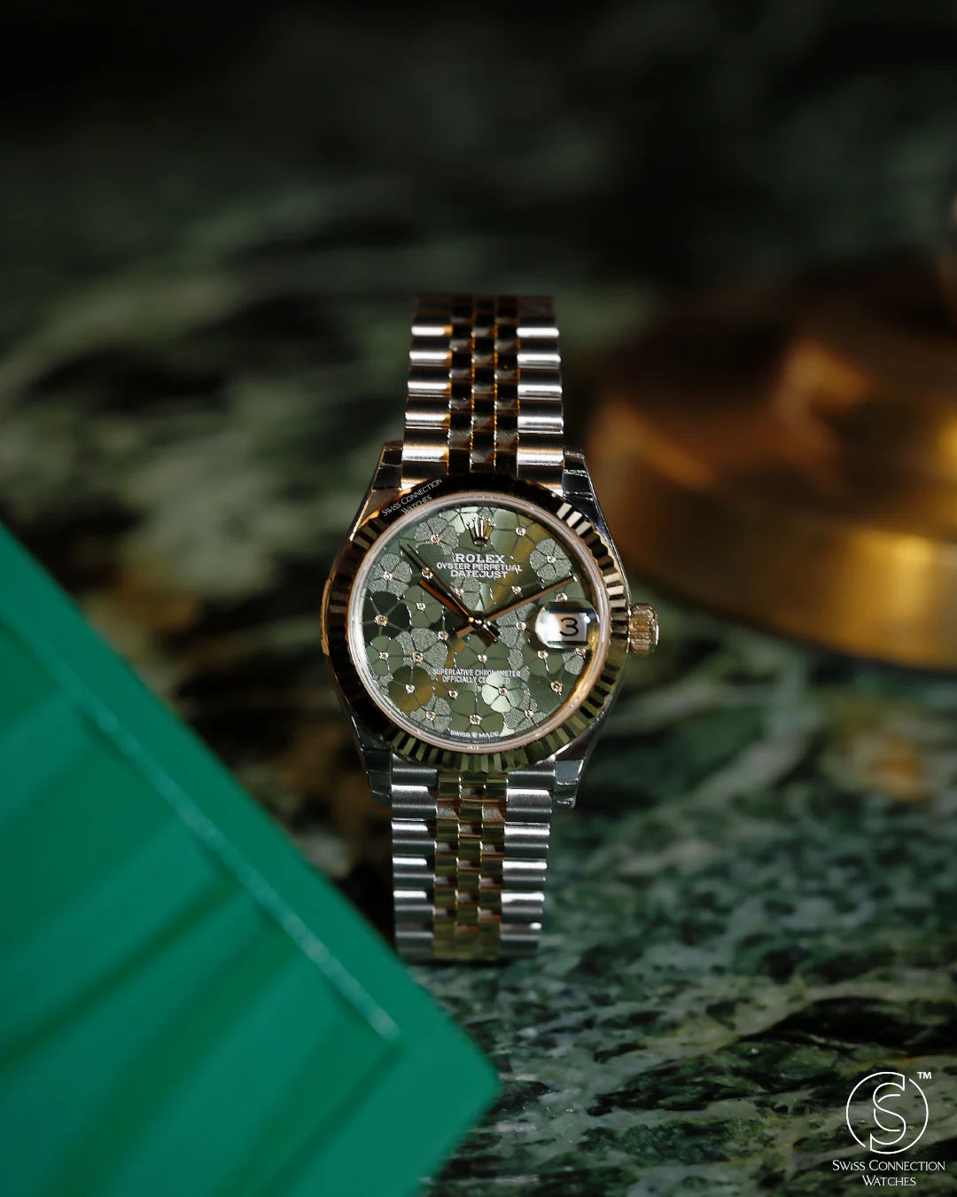 Rolex Datejust 31mm Olive Green Floral Motif Rolesor Jubilee 278273 - Image 4