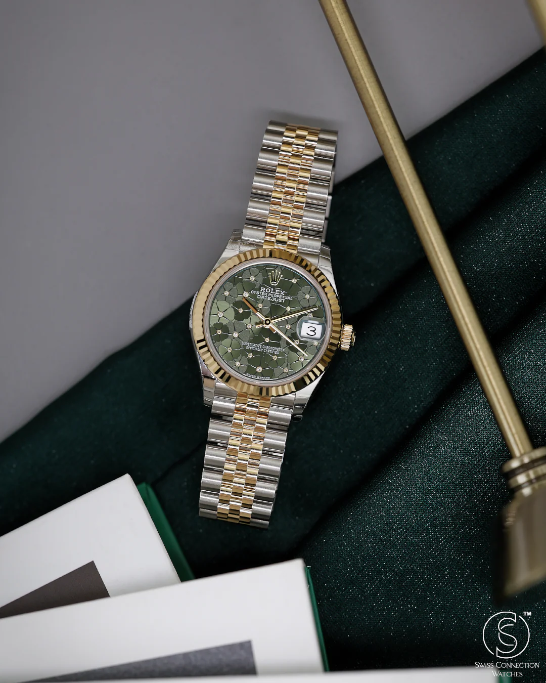 Rolex Datejust 31mm Olive Green Floral Motif Rolesor Jubilee 278273 - Image 5