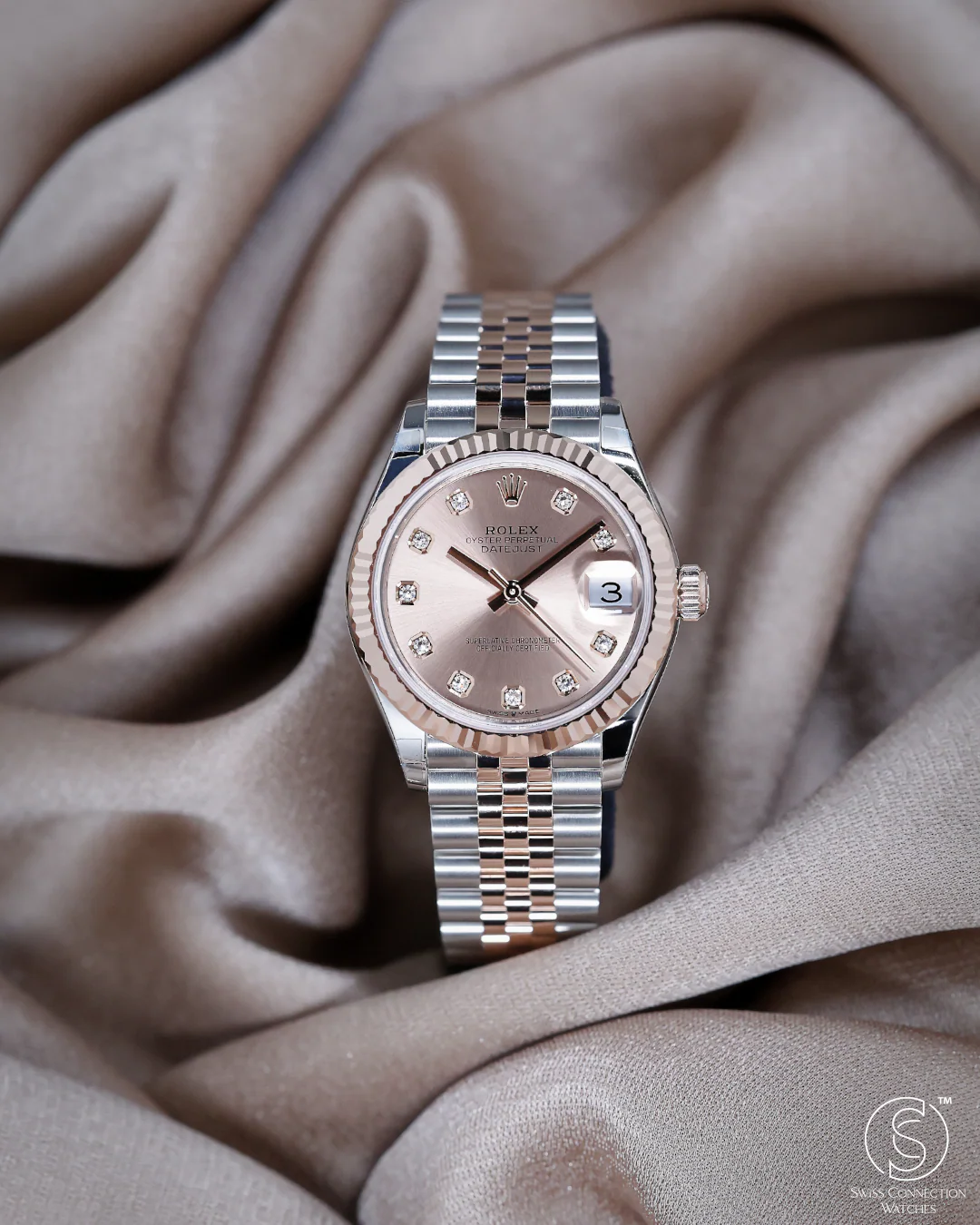 Rolex Datejust 31mm Pink 10 Diamonds Steel Everose Jubilee Bracelet 278271 - Image 4