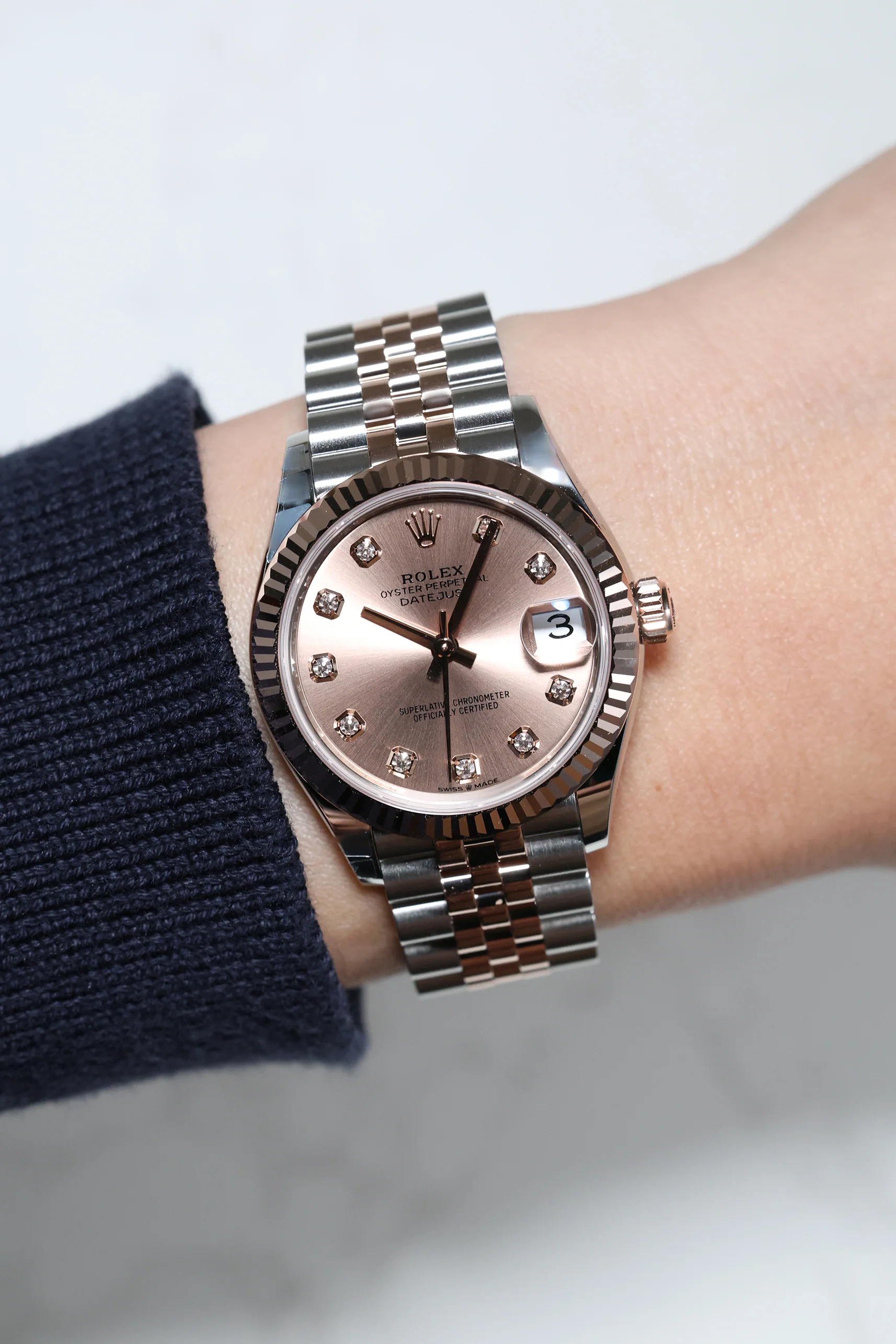 Rolex Datejust 31mm Pink 10 Diamonds Steel Everose Jubilee Bracelet 278271 - Image 6
