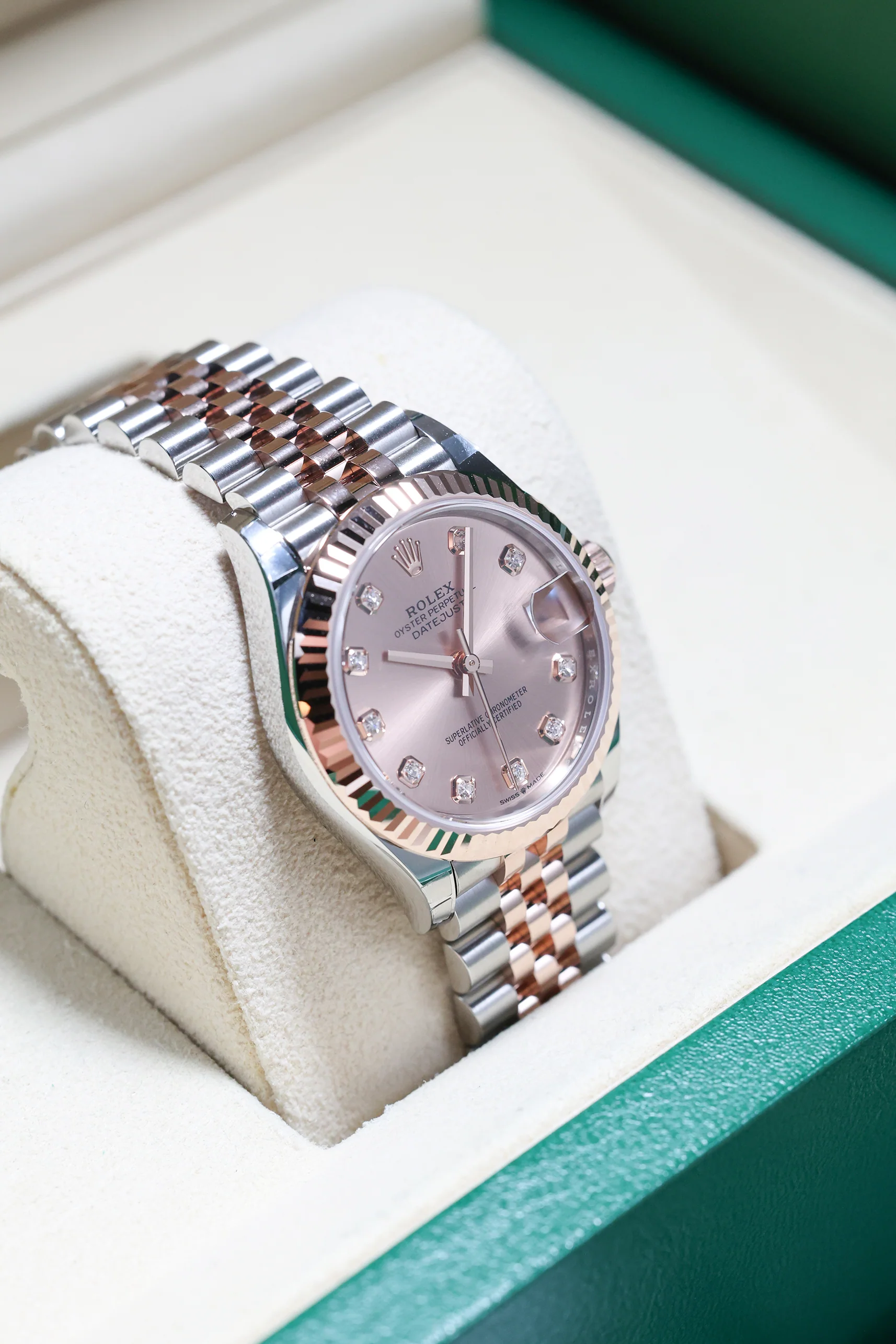 Rolex Datejust 31mm Pink 10 Diamonds Steel Everose Jubilee Bracelet 278271 - Image 9