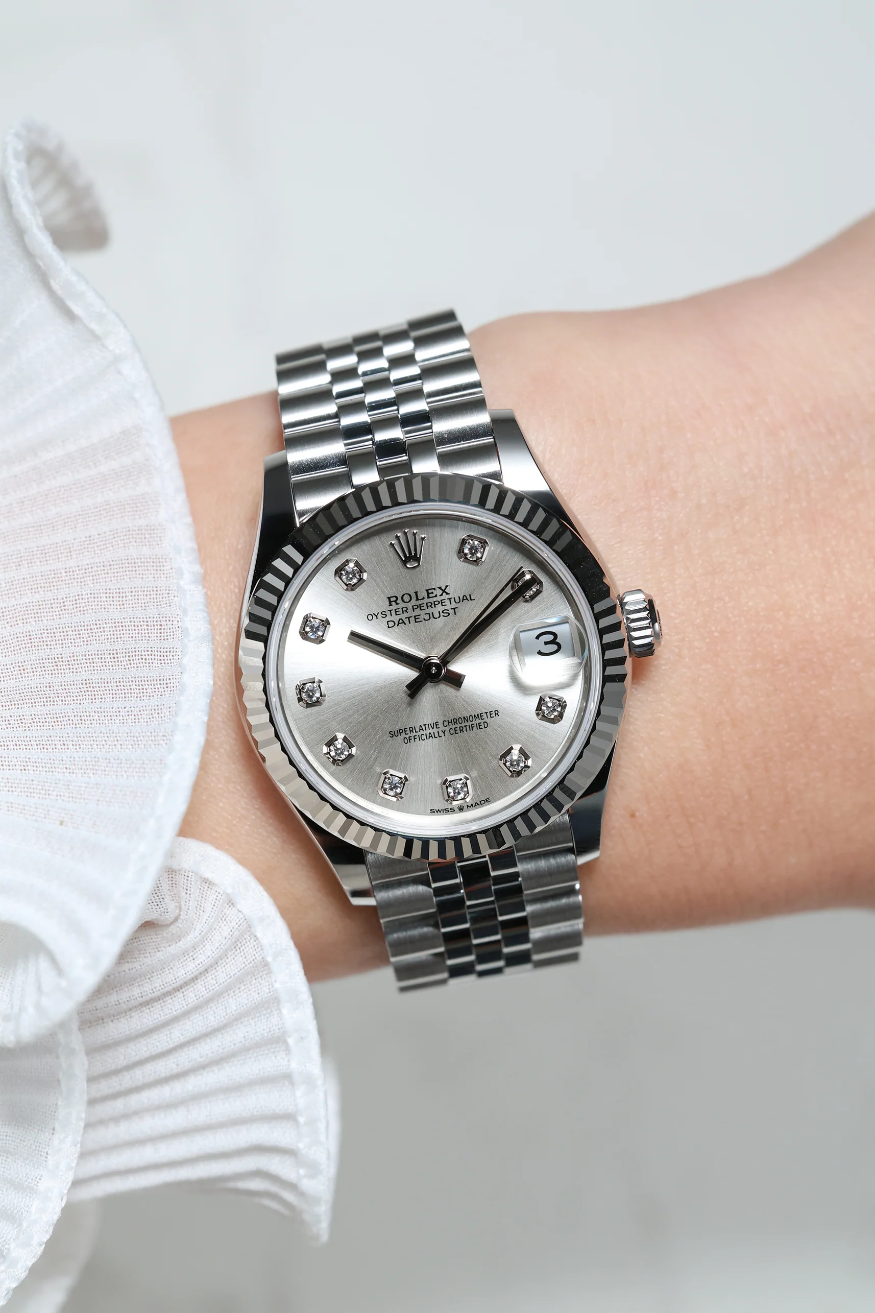 Rolex Datejust 31mm Silver 10 Diamonds Jubilee 278274 - Image 6
