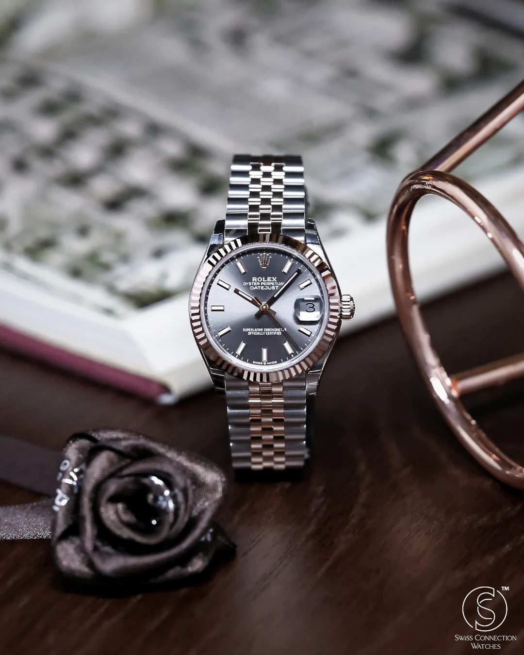 Rolex Datejust 31mm Slate Index Everose Jubilee Bracelet 278271 - Image 5
