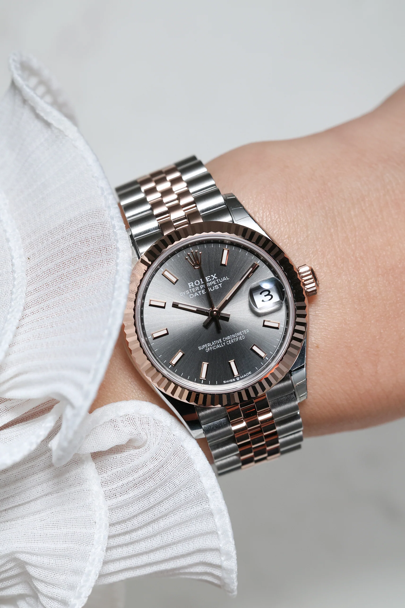 Rolex Datejust 31mm Slate Index Everose Jubilee Bracelet 278271 - Image 6