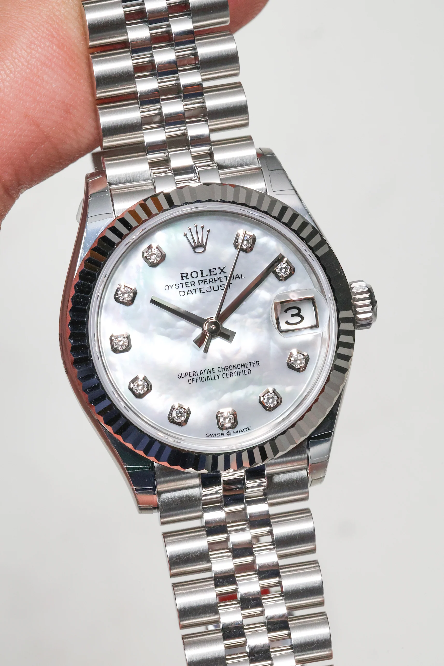Rolex Datejust 31mm White Mother of Pearl 10 Diamond Jubilee 278274 - Image 7
