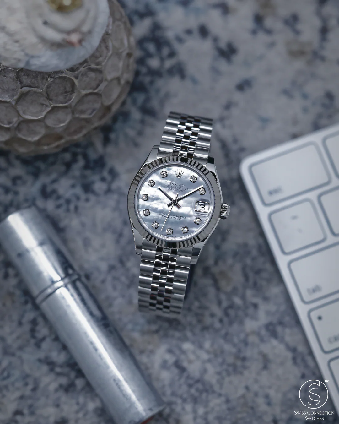 Rolex Datejust 31mm White Mother of Pearl 10 Diamond Jubilee 278274 - Image 4