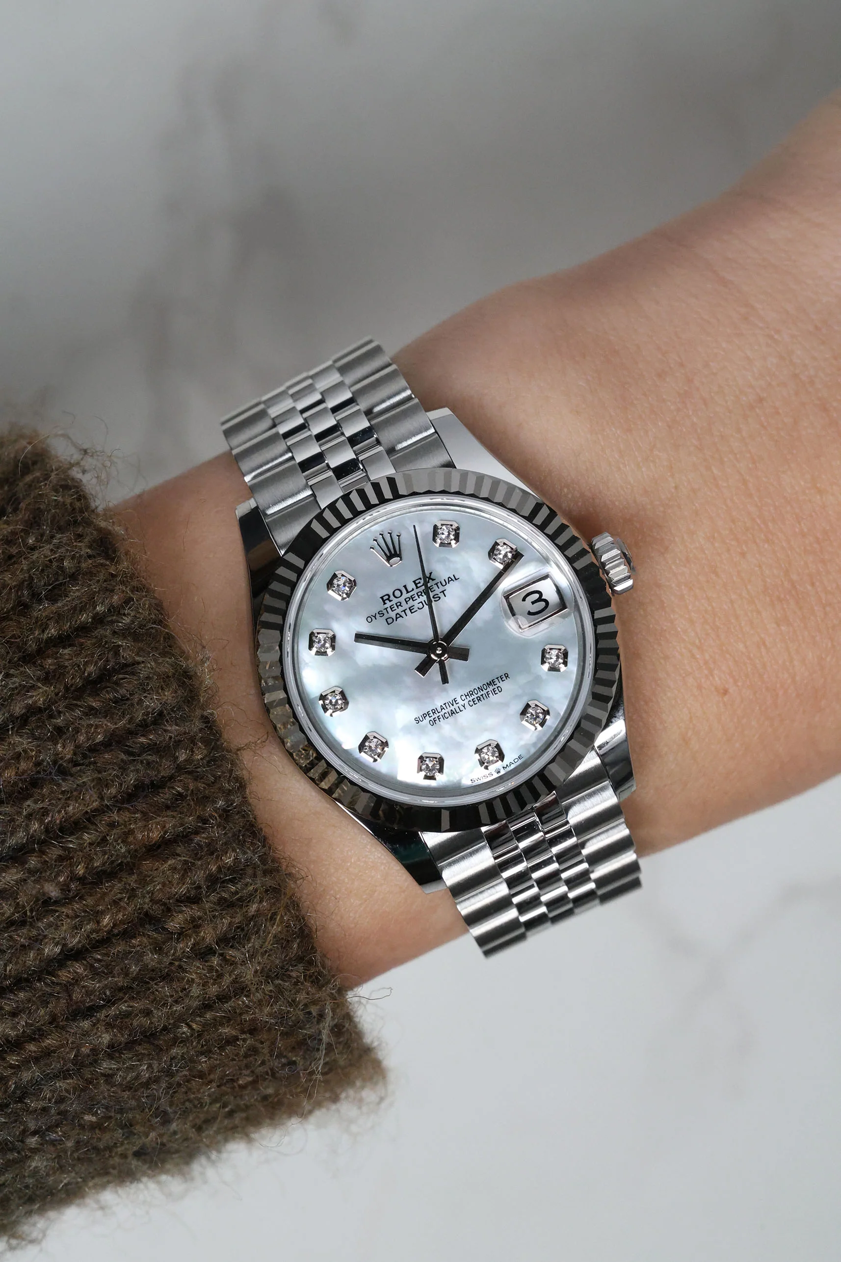 Rolex Datejust 31mm White Mother of Pearl 10 Diamond Jubilee 278274 - Image 6