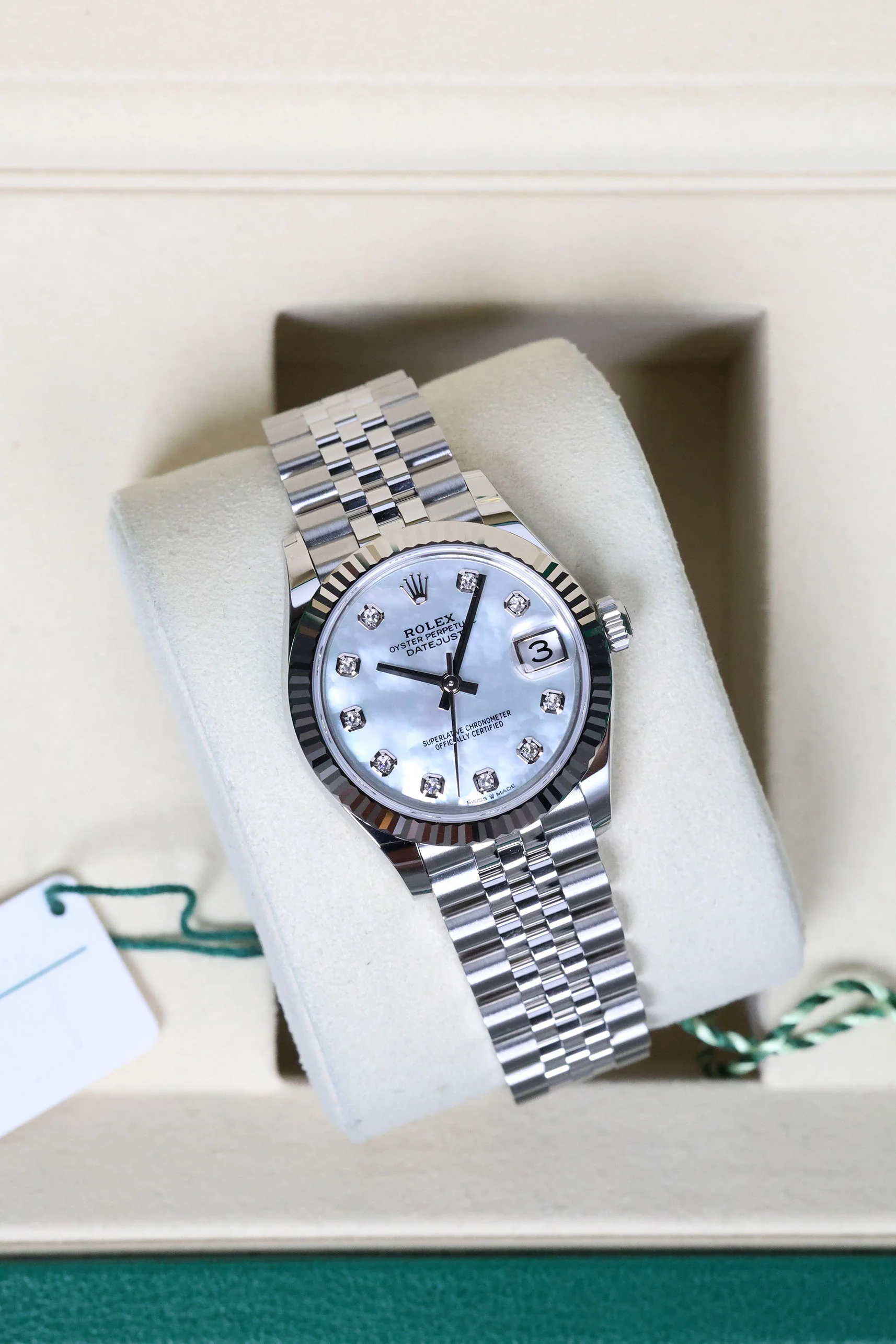 Rolex Datejust 31mm White Mother of Pearl 10 Diamond Jubilee 278274 - Image 7