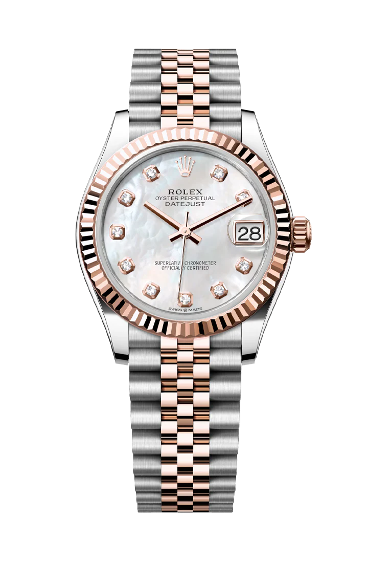 Rolex Datejust 31mm Mother of Pearl 10 Diamonds Everose Jubilee 278271
