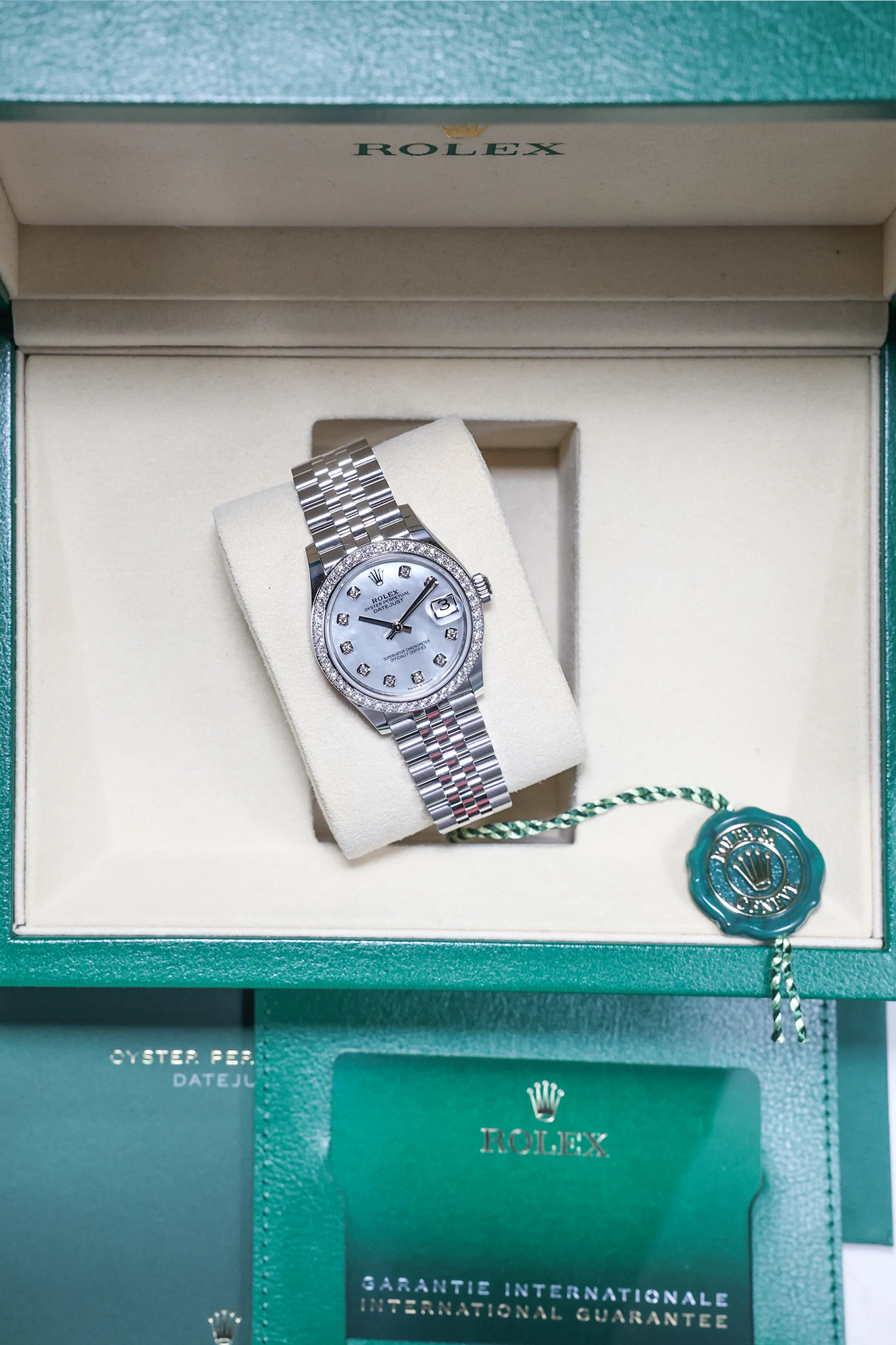 Rolex Datejust 31mm White Mother of Pearl with 10 Diamonds Jubilee 278384RBR - Image 14