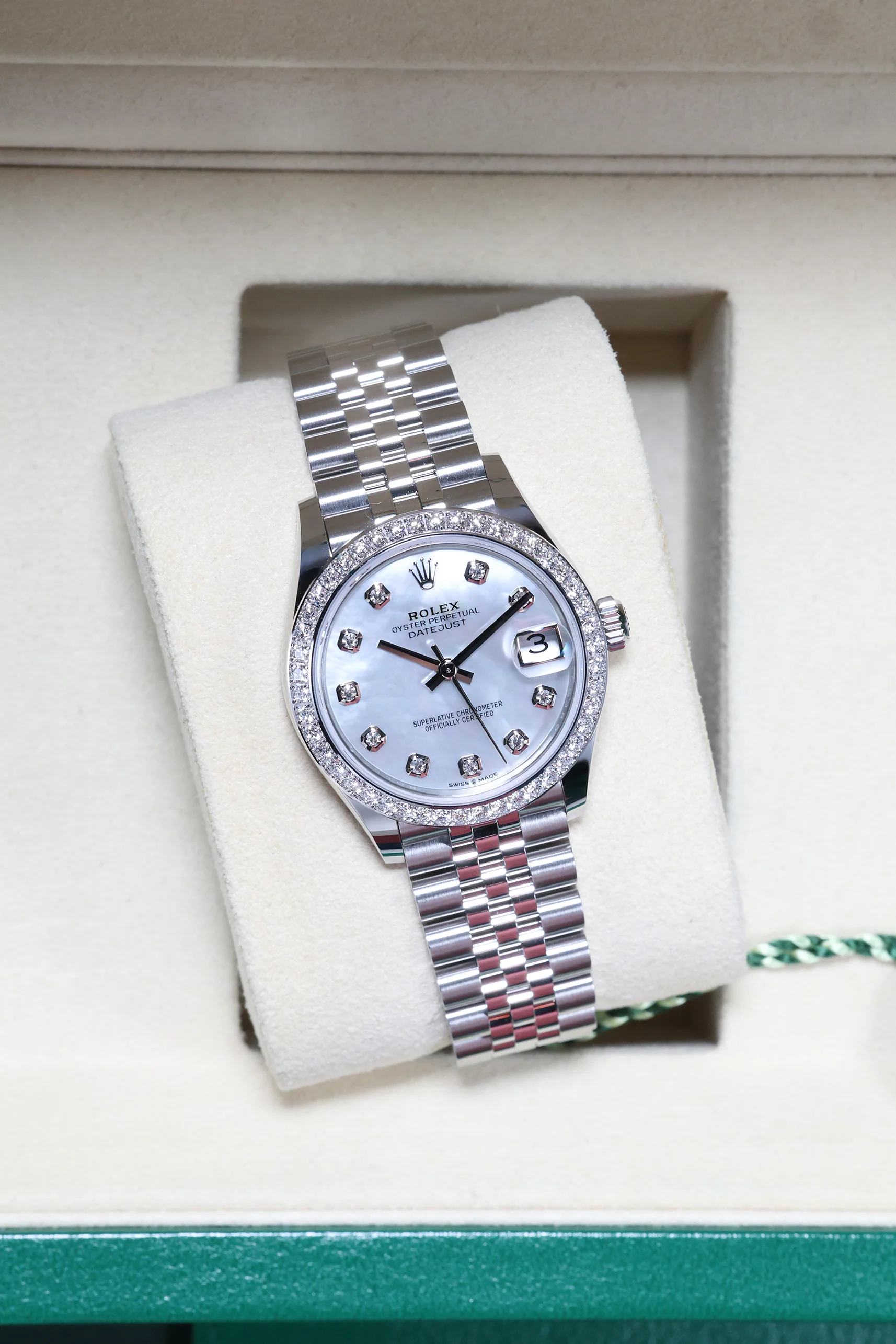 Rolex Datejust 31mm White Mother of Pearl with 10 Diamonds Jubilee 278384RBR - Image 8
