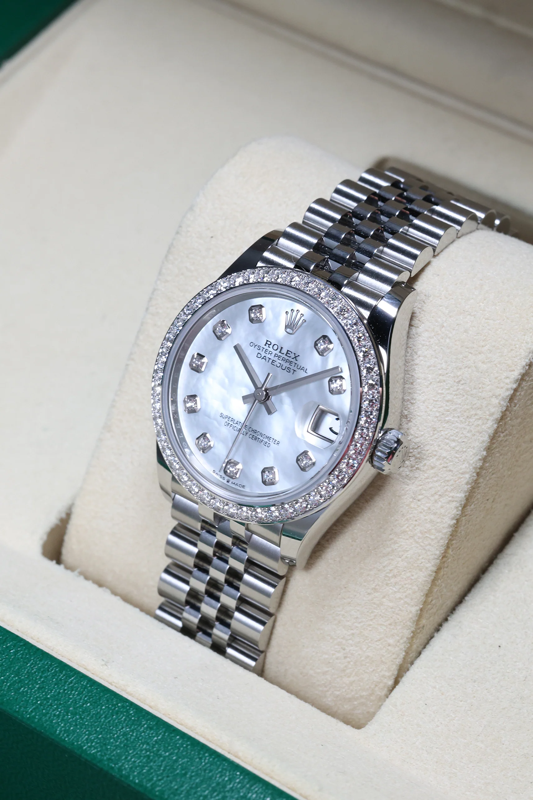 Rolex Datejust 31mm White Mother of Pearl with 10 Diamonds Jubilee 278384RBR - Image 9