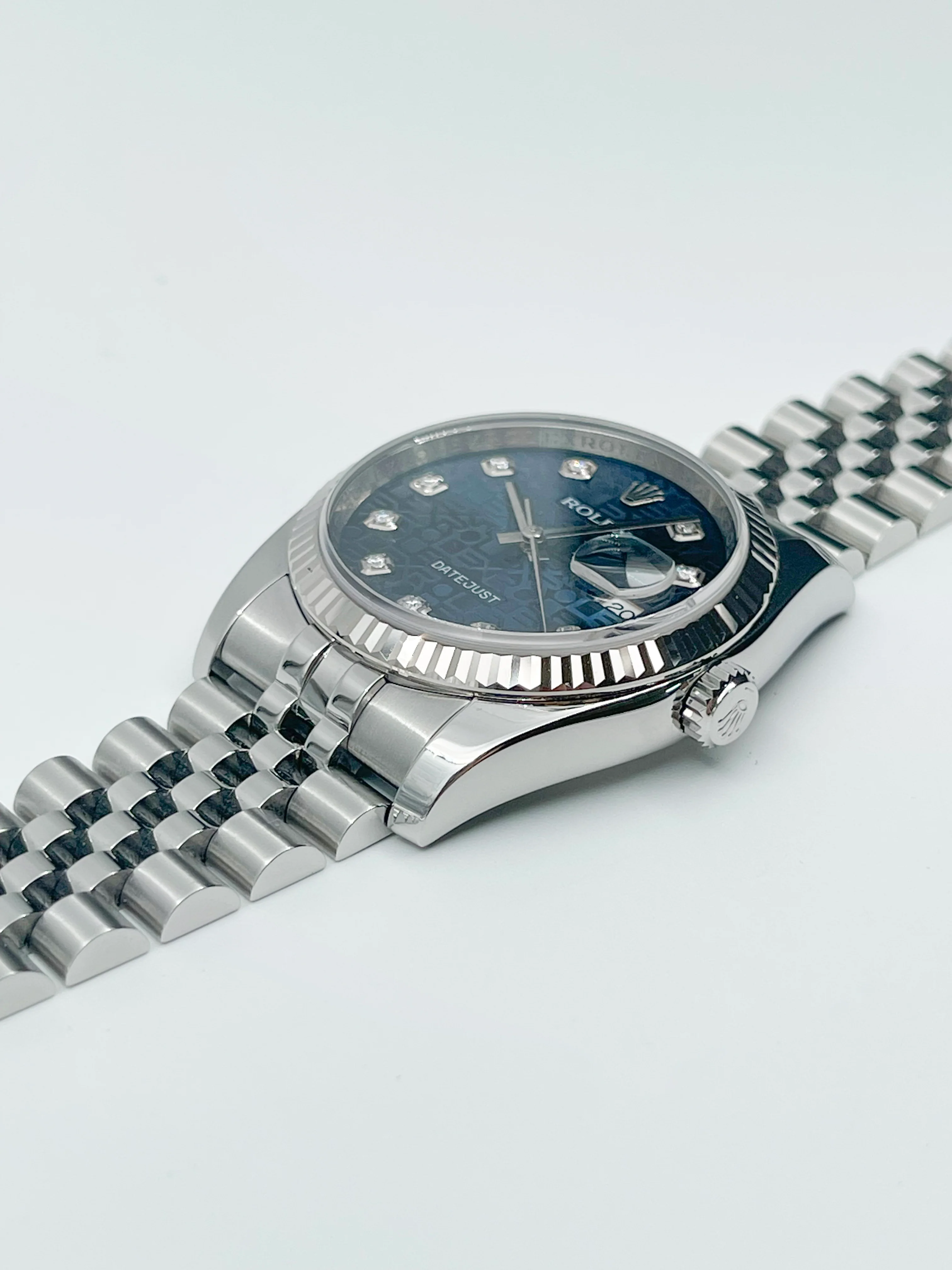 Rolex Datejust 36mm Blue Monogram 10 Diamond Dial 116234 2015 [Preowned] - Image 12