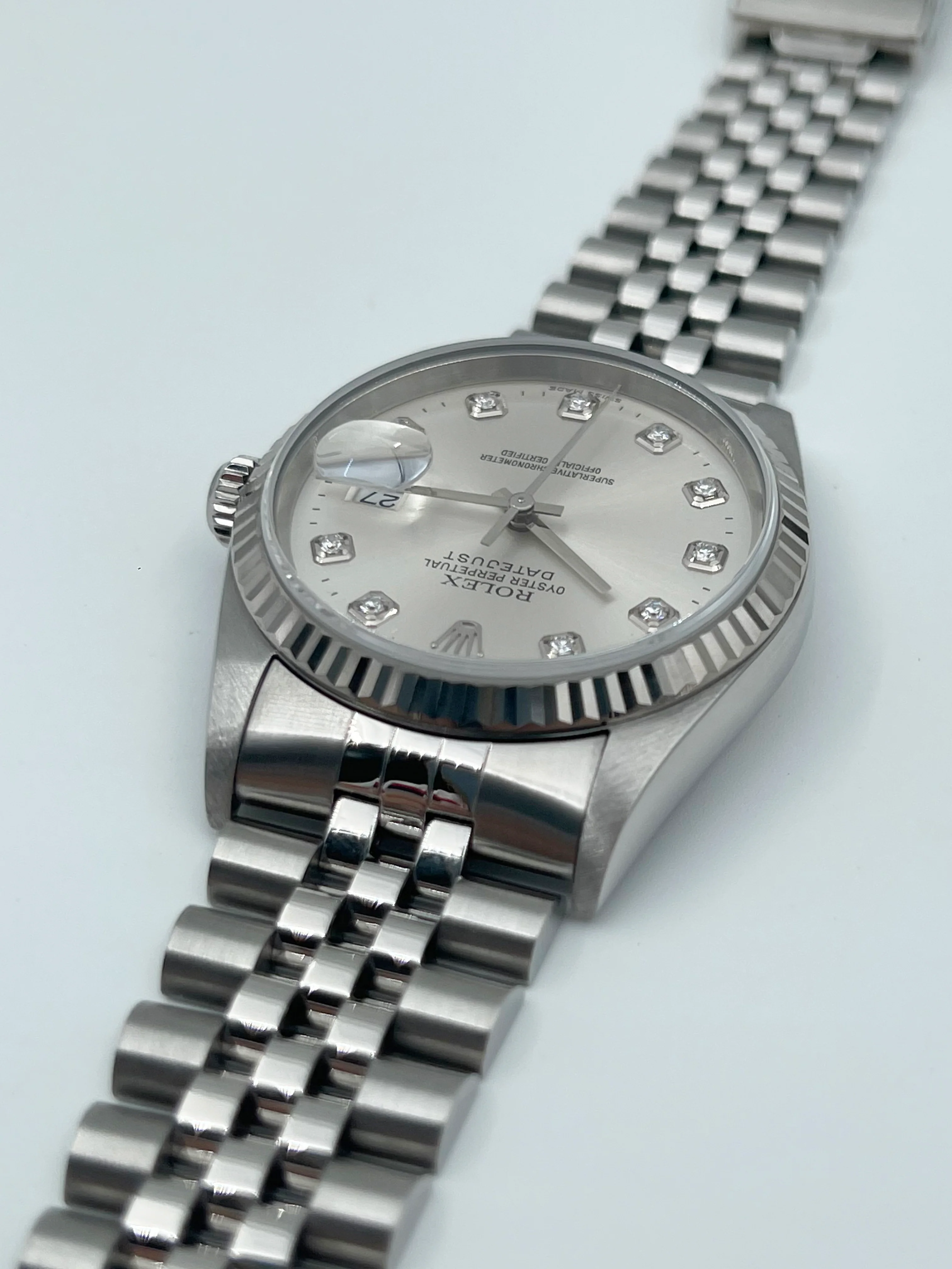 Rolex Datejust 36mm Silver 10 Diamonds Jubilee 16234 2005 [Preowned] - Image 7