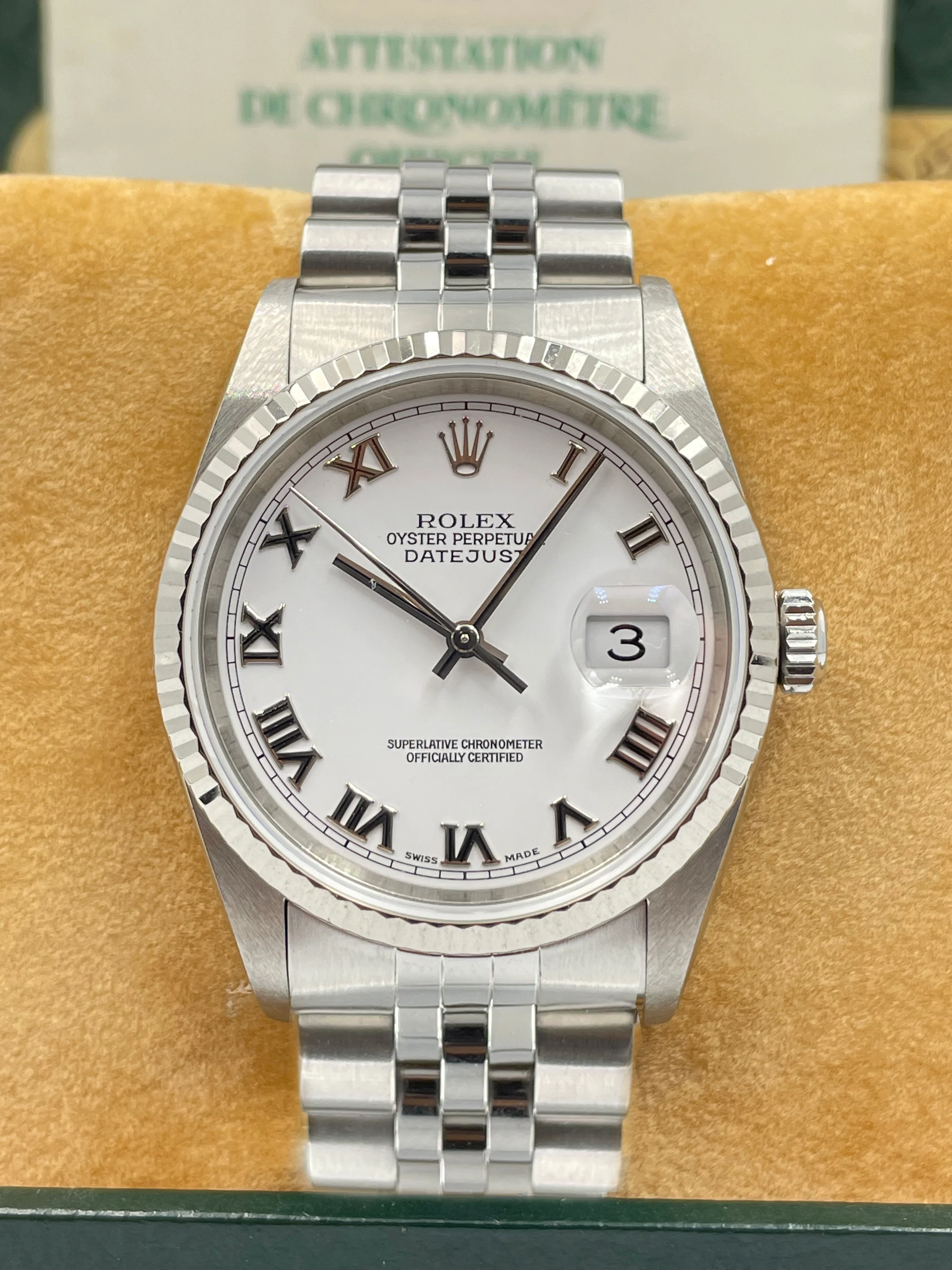 Rolex Datejust 36mm White Roman Dial on Jubilee 16234 2002 [Preowned] - Image 3