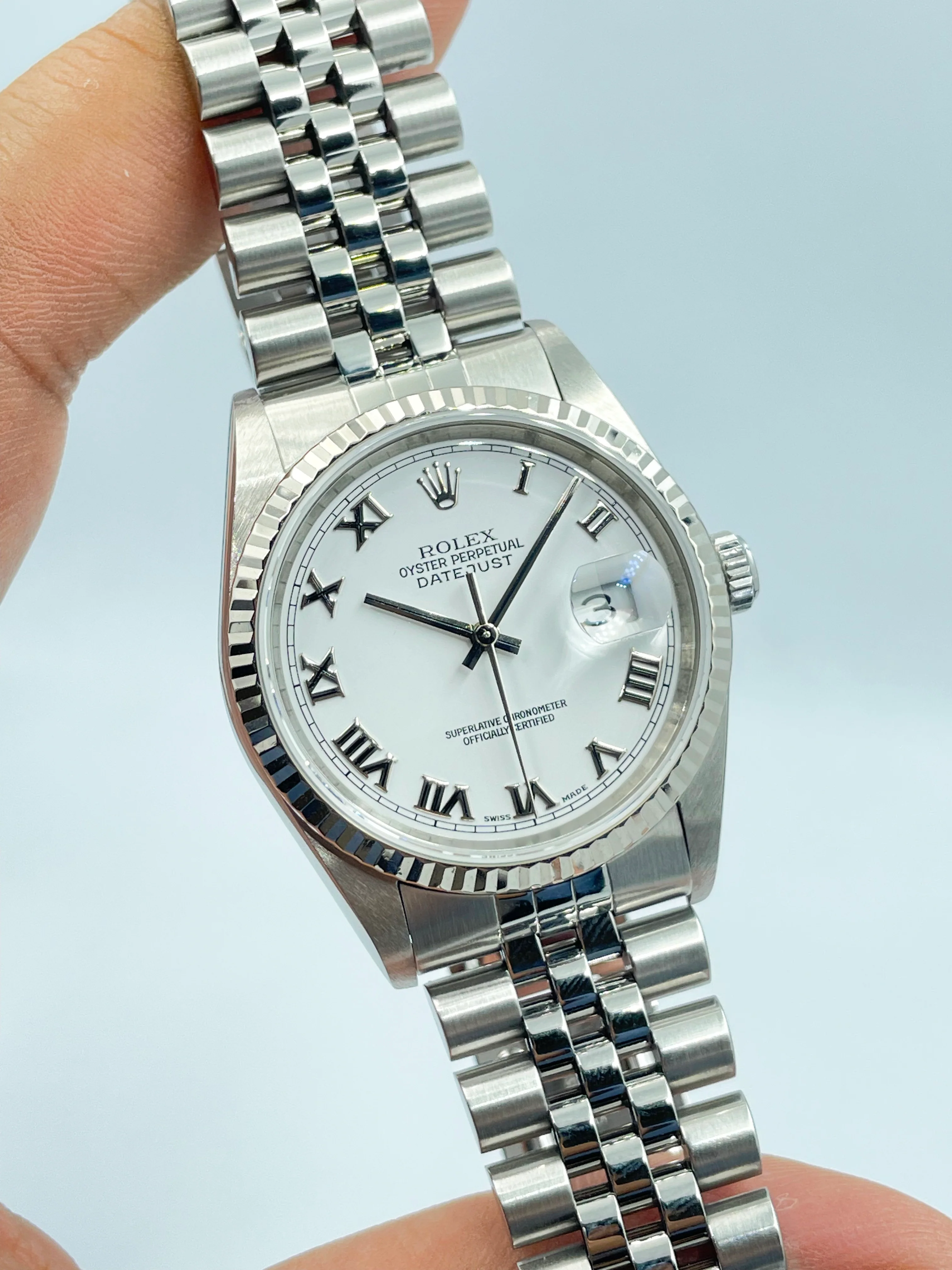 Rolex Datejust 36mm White Roman Dial on Jubilee 16234 2002 [Preowned] - Image 4