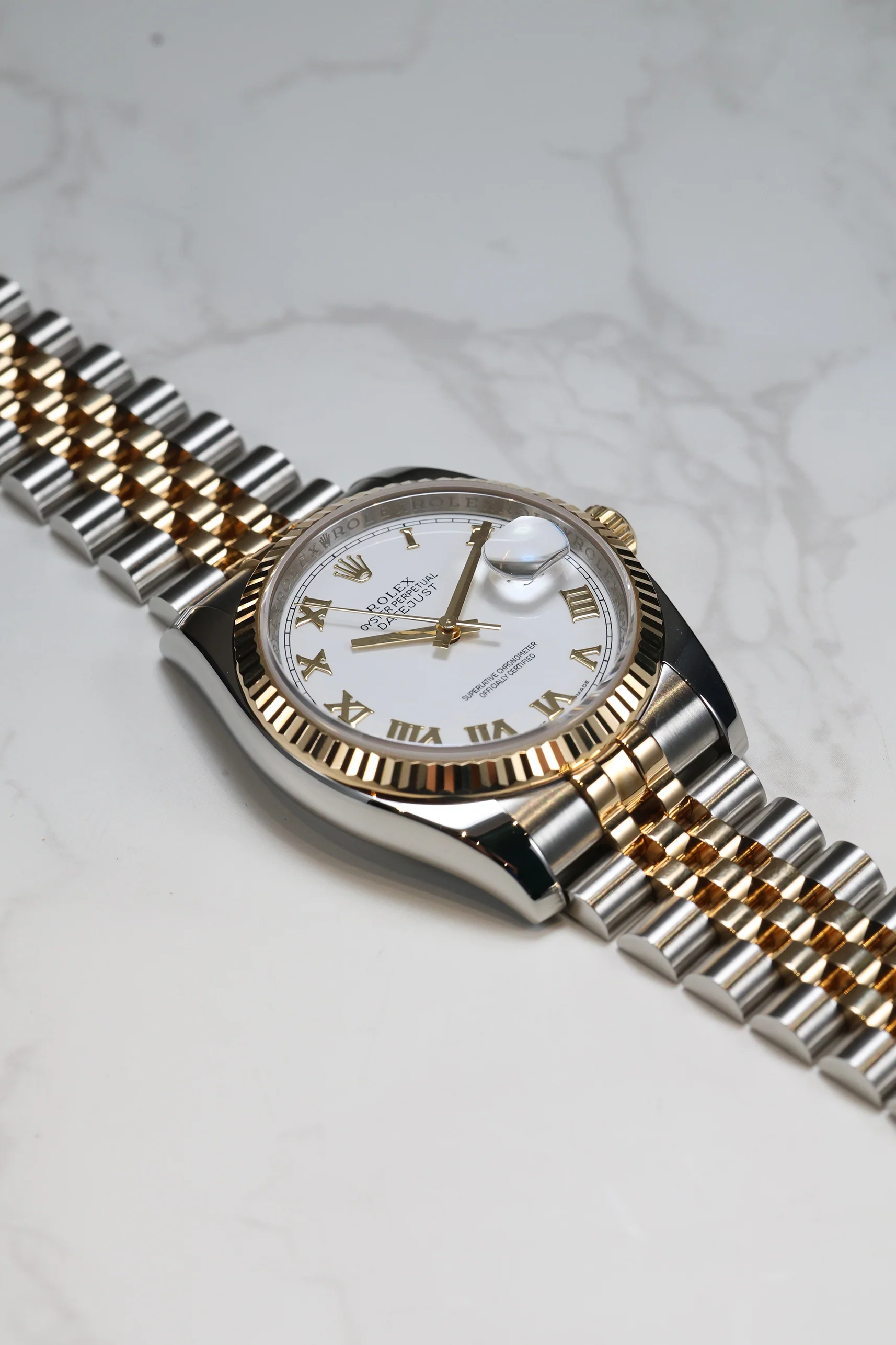 Rolex Datejust 36mm White Roman Dial Steel Rolesor on Jubilee 116233 2012 [Preowned] - Image 11