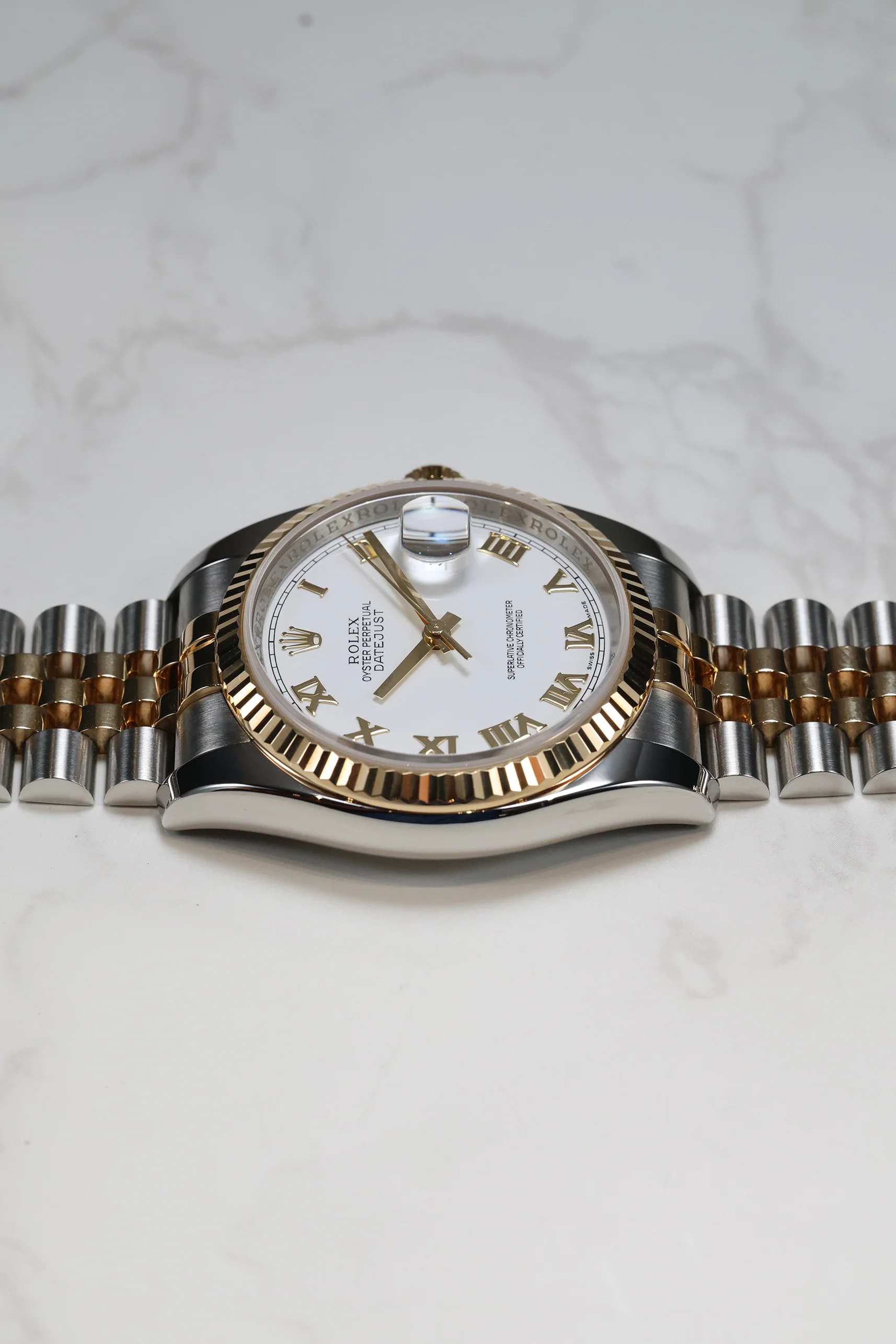 Rolex Datejust 36mm White Roman Dial Steel Rolesor on Jubilee 116233 2012 [Preowned] - Image 12