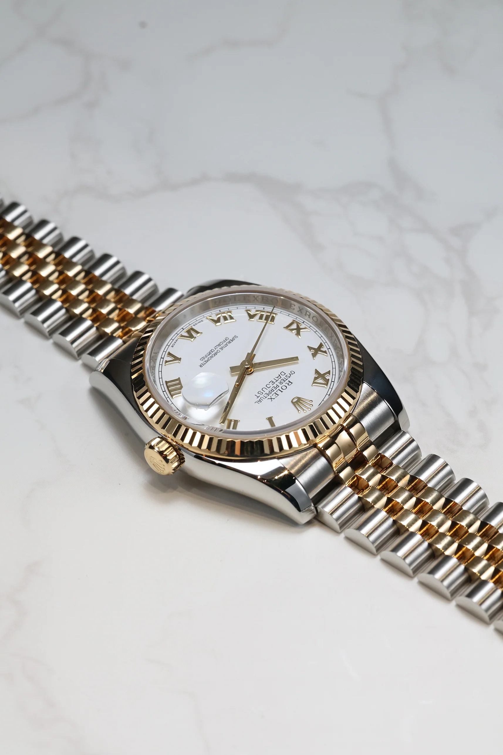 Rolex Datejust 36mm White Roman Dial Steel Rolesor on Jubilee 116233 2012 [Preowned] - Image 14