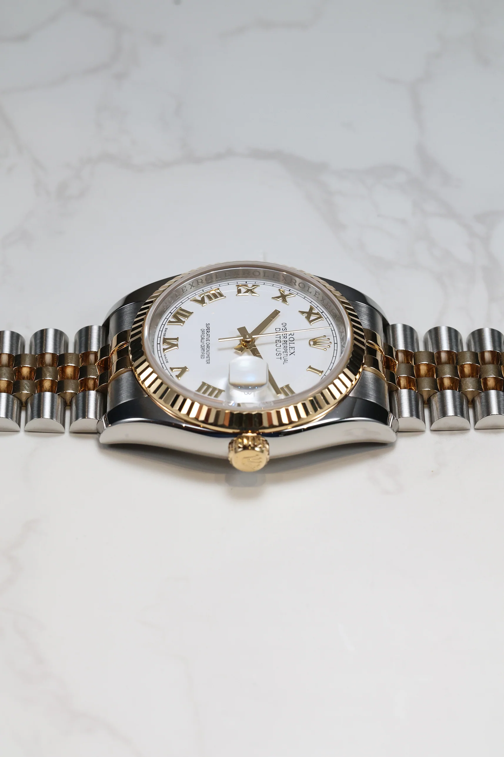 Rolex Datejust 36mm White Roman Dial Steel Rolesor on Jubilee 116233 2012 [Preowned] - Image 15