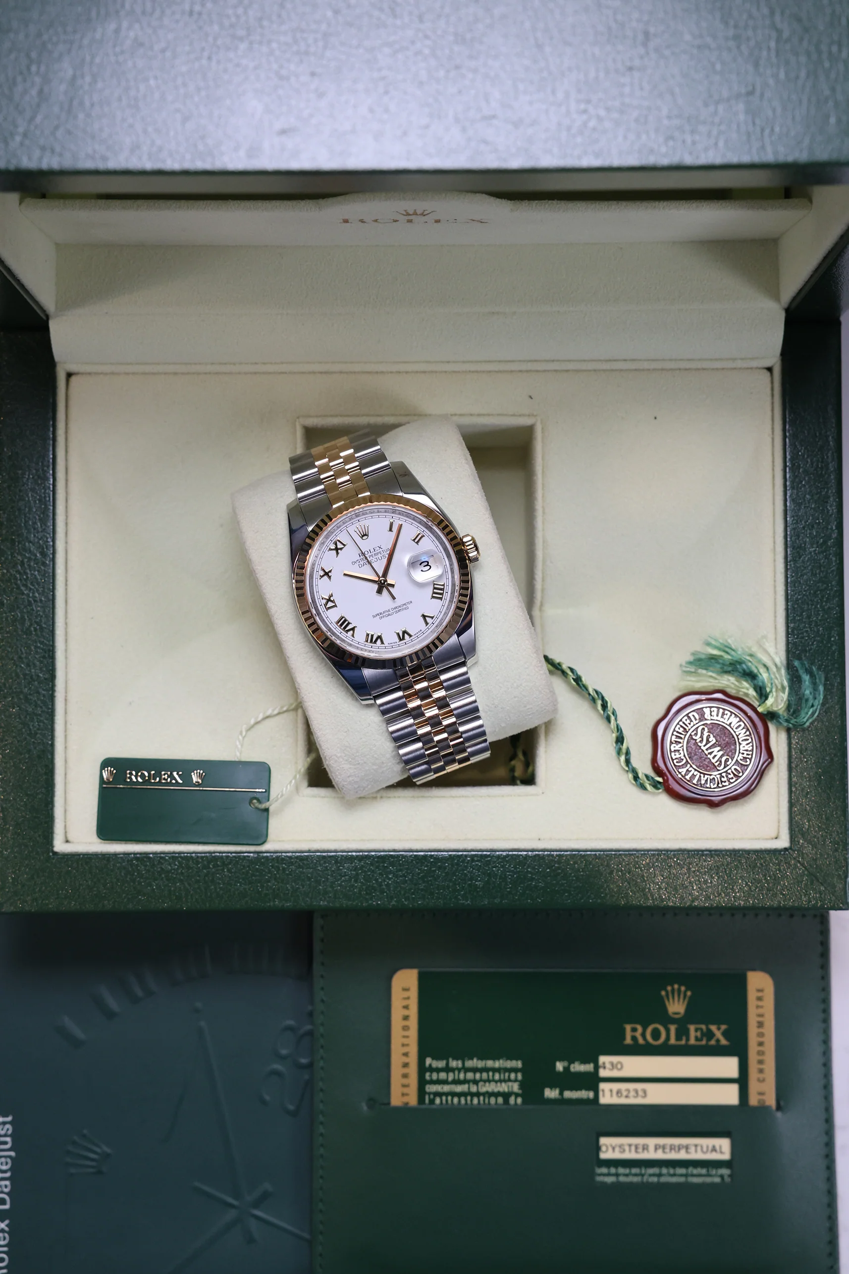 Rolex Datejust 36mm White Roman Dial Steel Rolesor on Jubilee 116233 2012 [Preowned] - Image 18