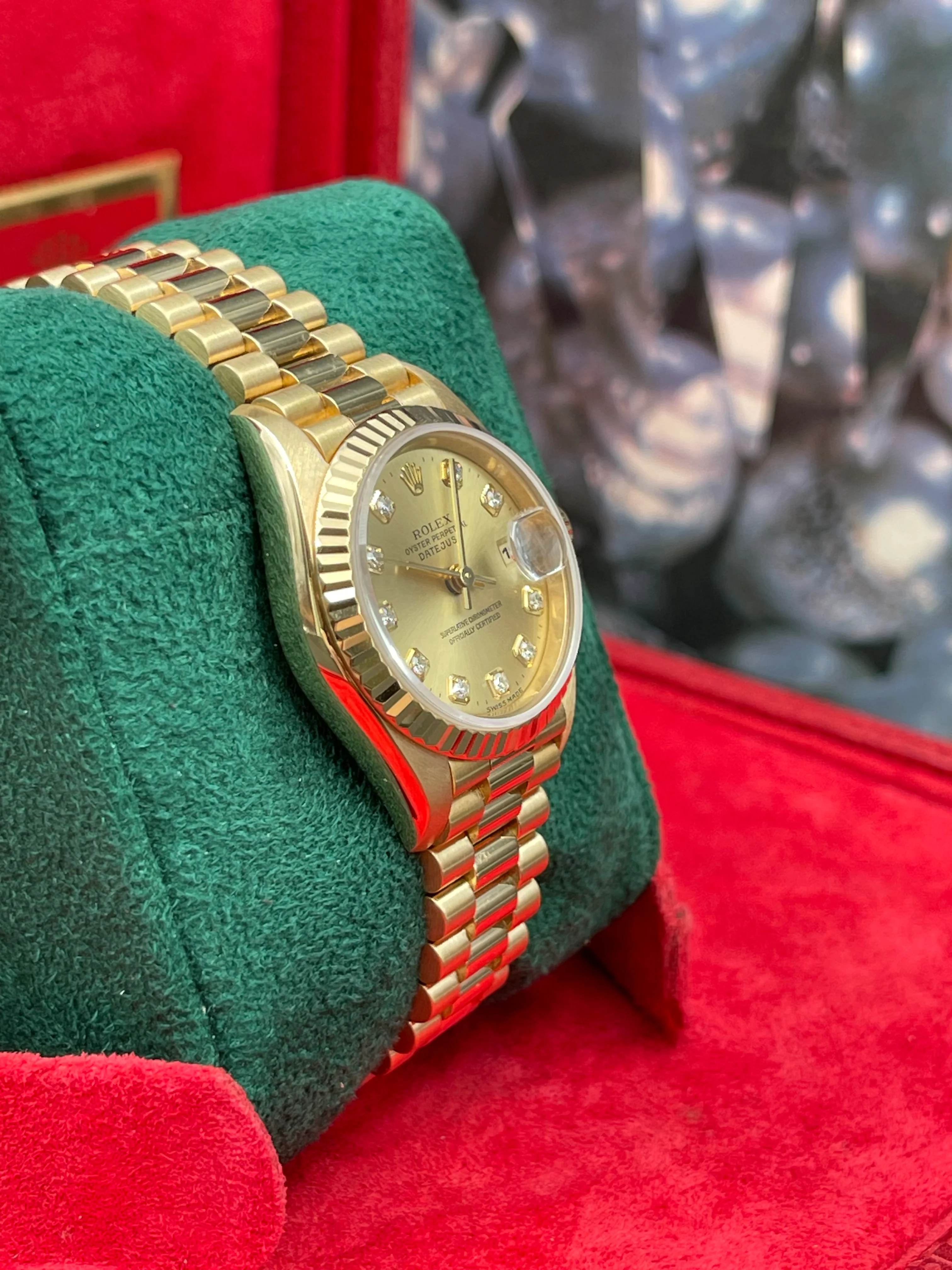 Rolex Lady Datejust 26mm 18kt Yellow Gold 10 Diamond dial 69178 1999 [Preowned] - Image 5