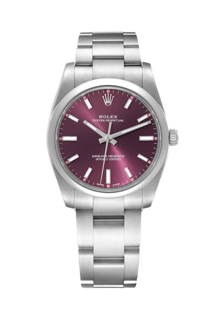 Rolex Oyster Perpetual 34mm Red Grape 114200 2019 [Preowned]