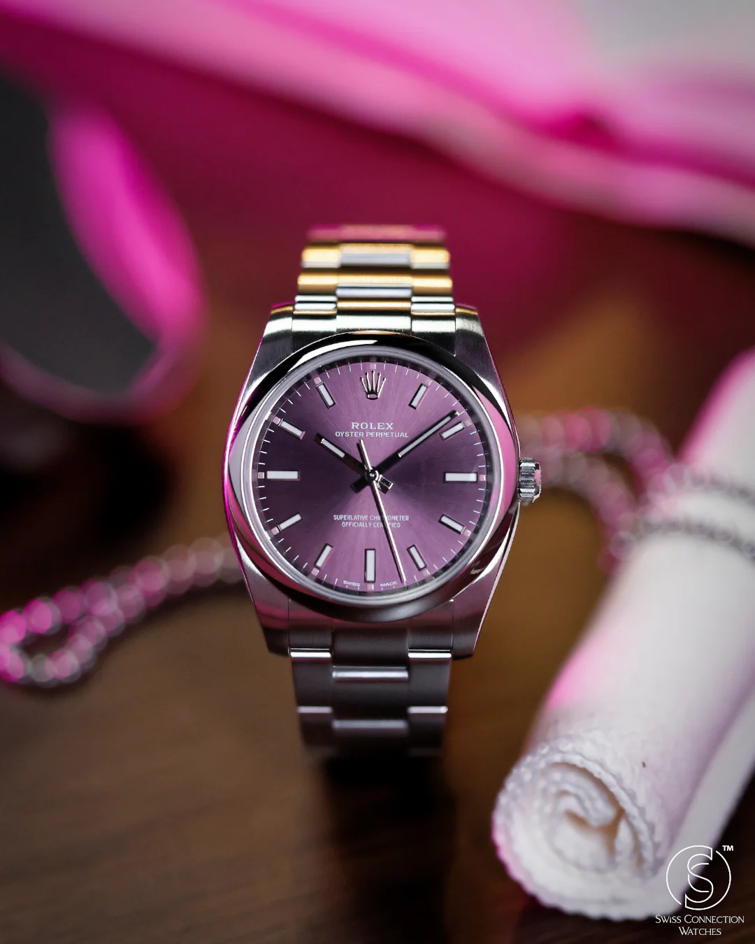 Rolex Oyster Perpetual 34mm Red Grape 114200 2019 [Preowned] - Image 5