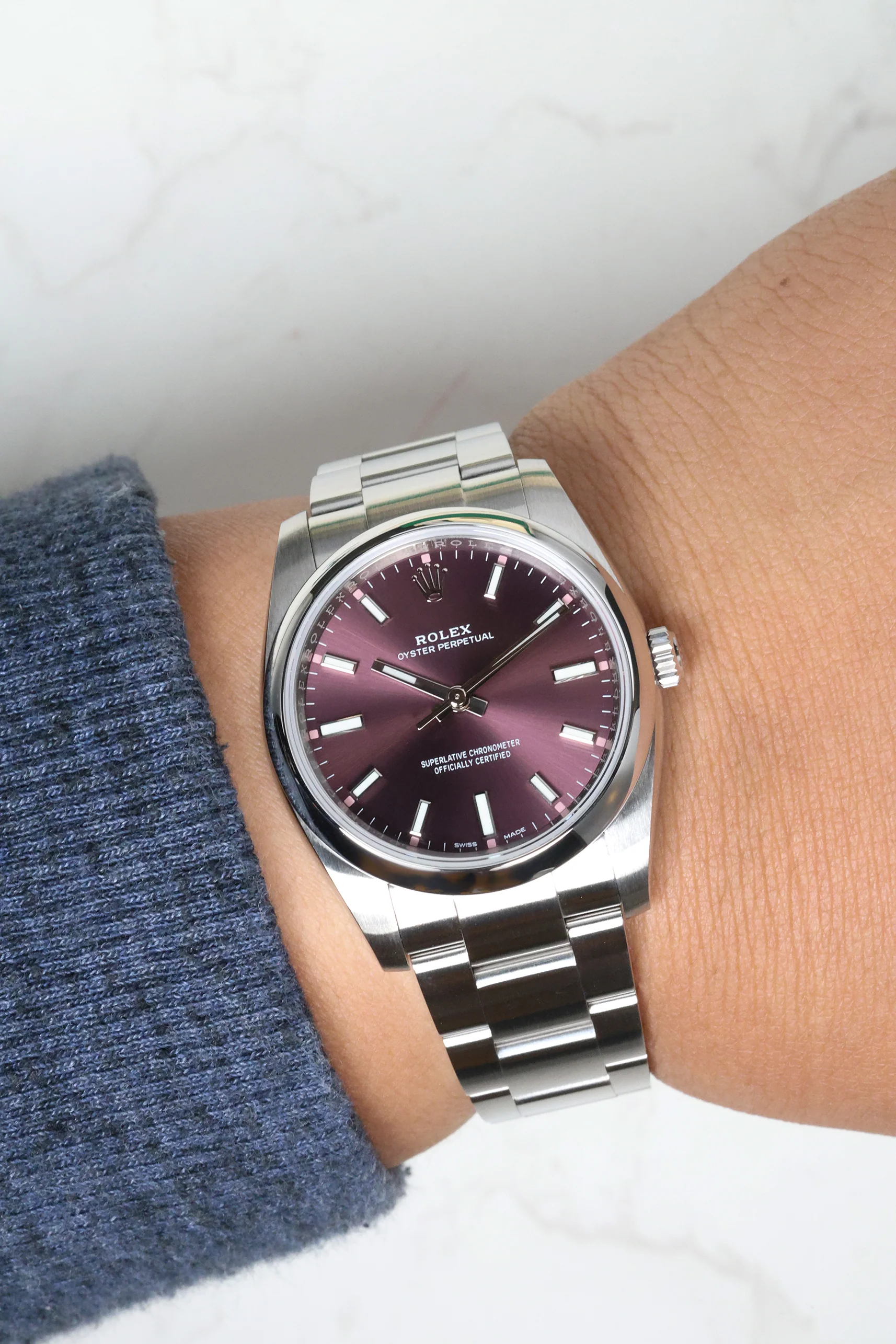 Rolex Oyster Perpetual 34mm Red Grape 114200 2019 [Preowned] - Image 6